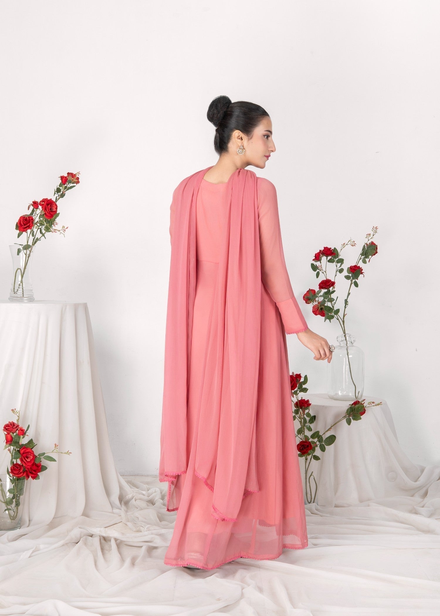 Alyssa PEACH CHIFFON MAXI Women 3pcs