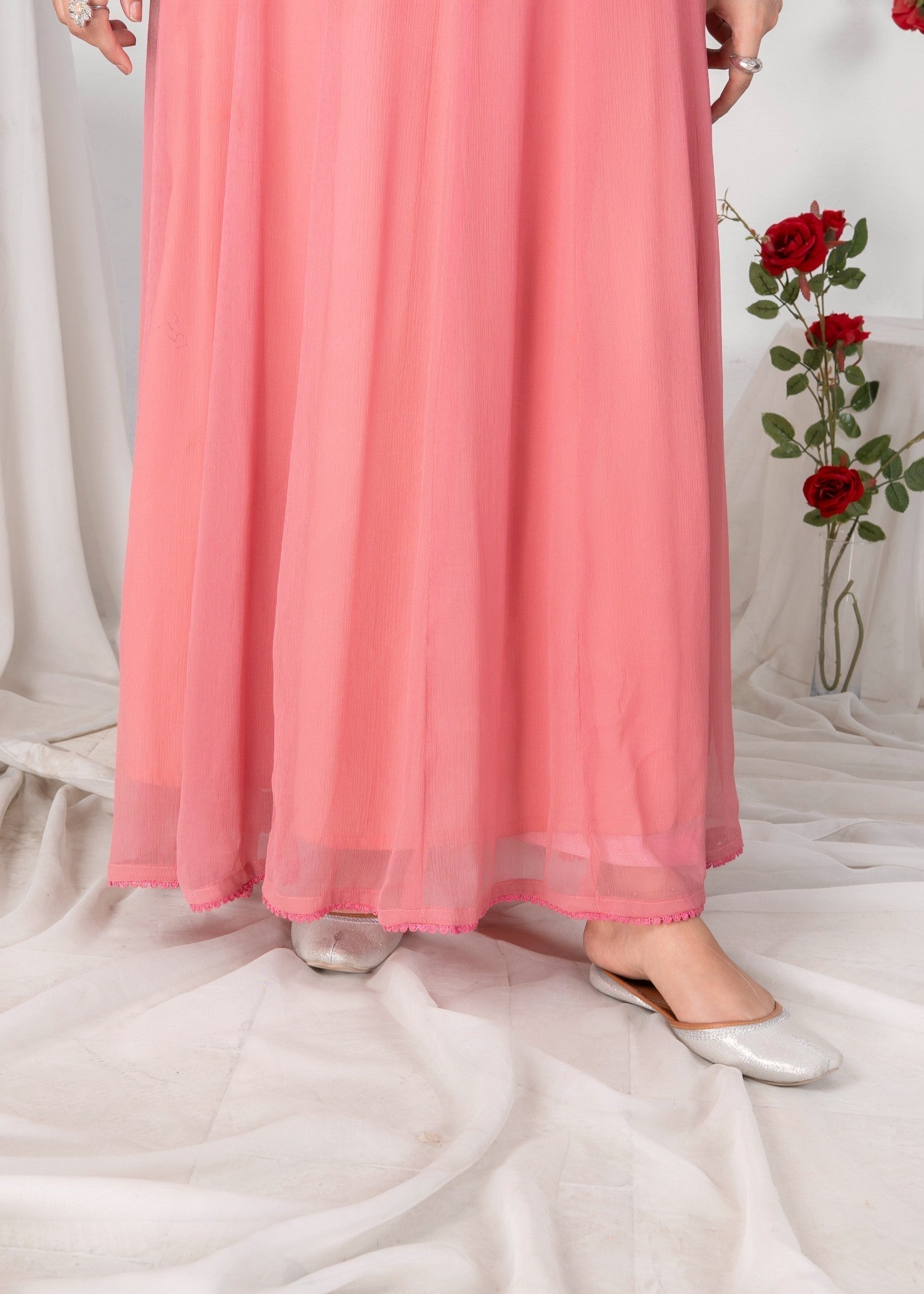 Alyssa PEACH CHIFFON MAXI Women 3pcs
