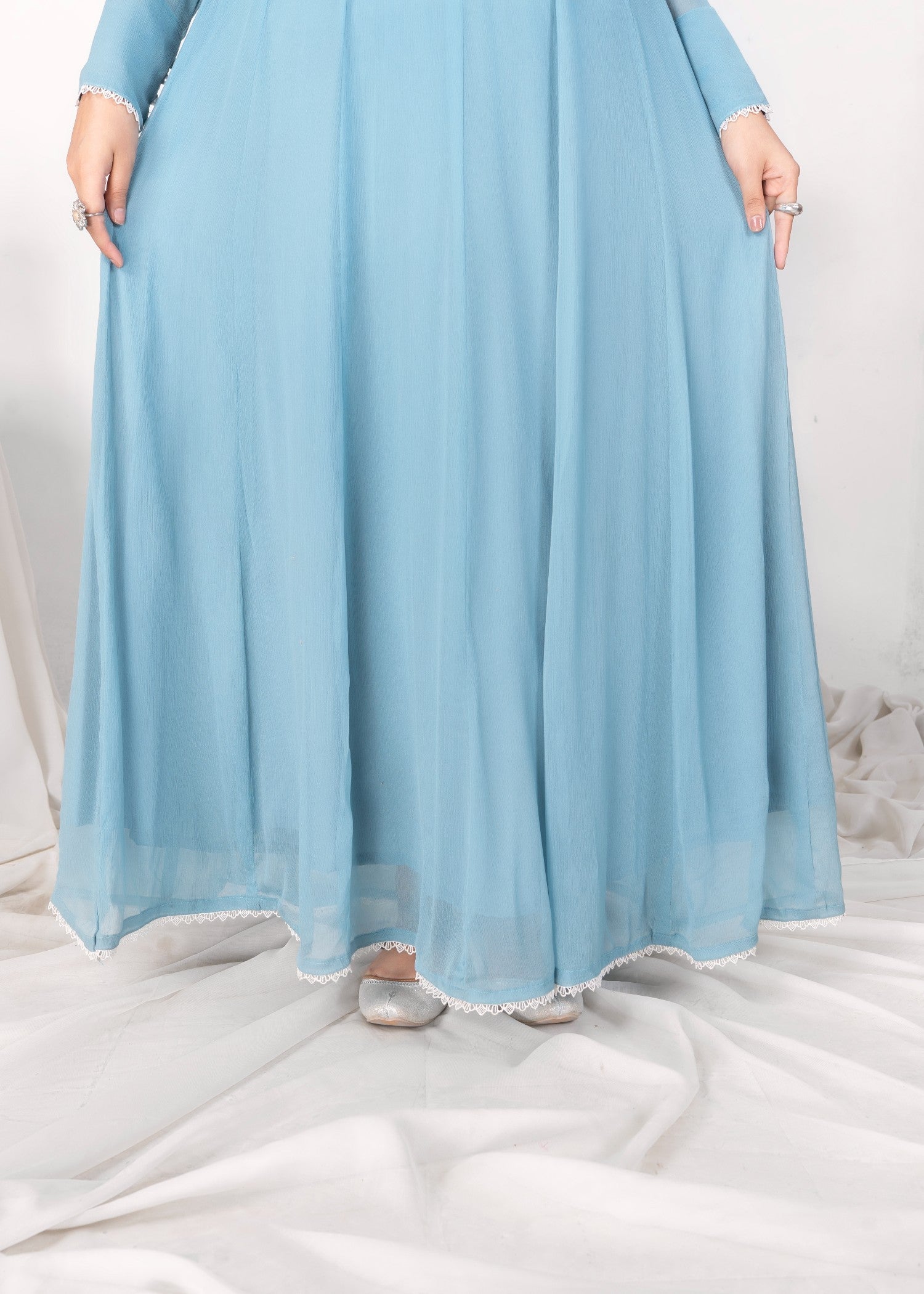 Alyssa LIGHT BLUE CHIFFON MAXI Women 3pcs
