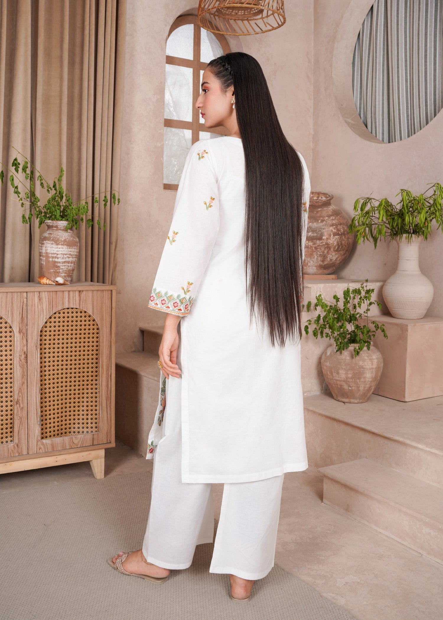 Ramal Flora stitched embroidered lawn dress Women 2pcs