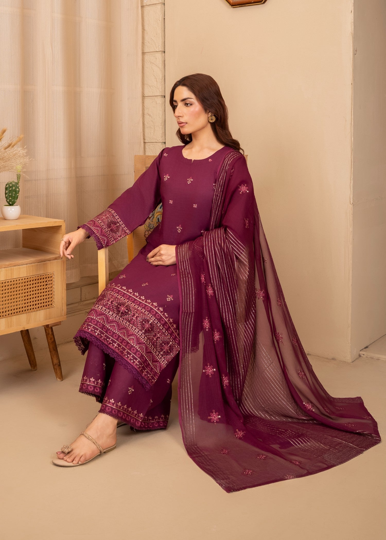 Motif Purple Women 3pcs