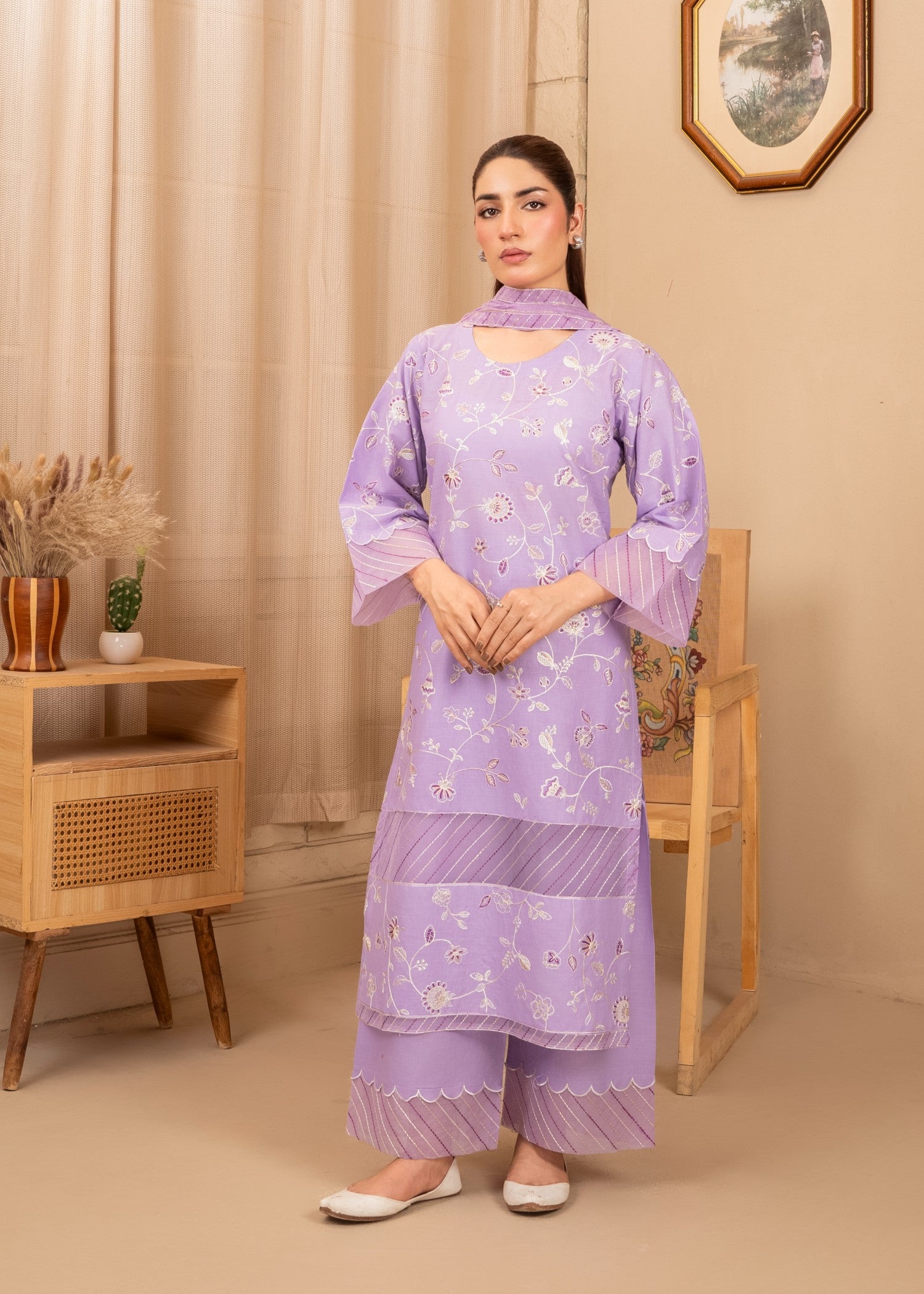 Motif Light purple Women 3pcs