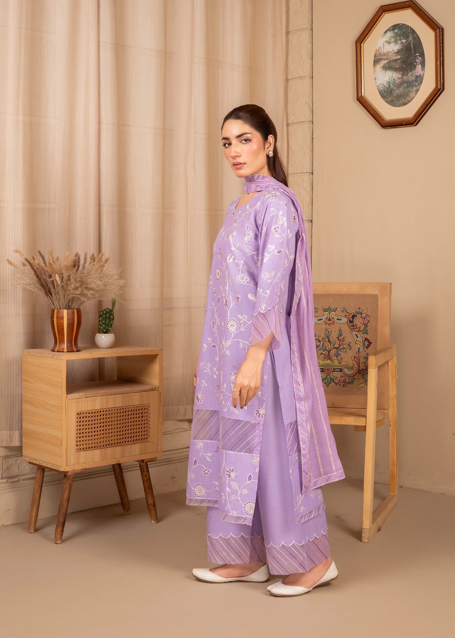 Motif Light purple Women 3pcs