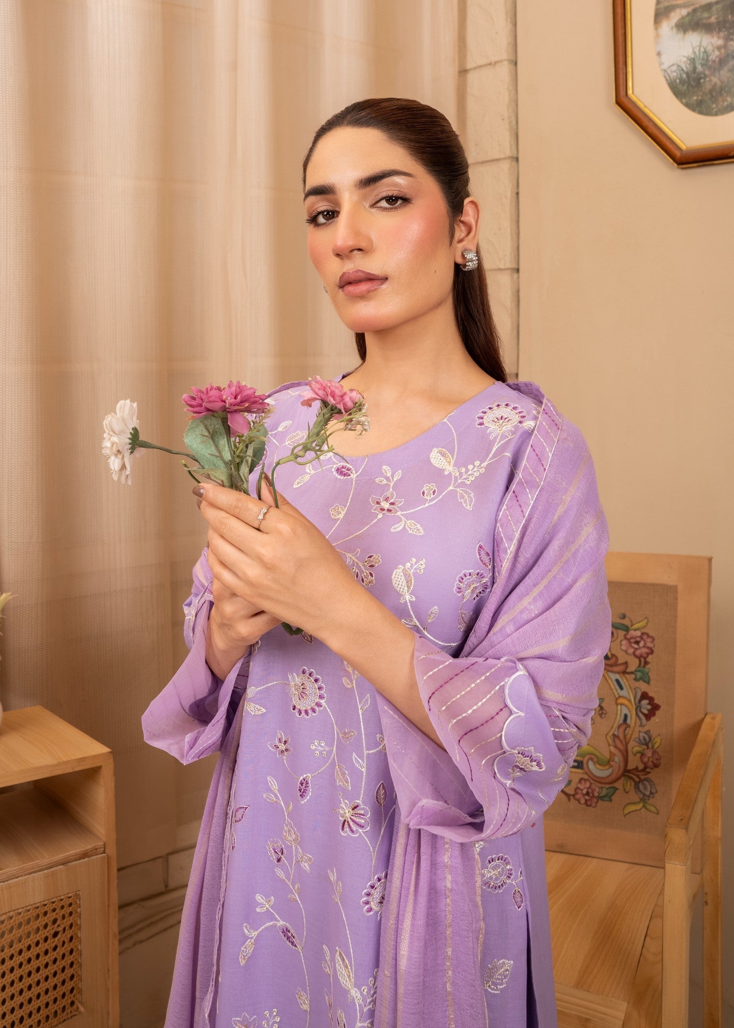 Motif Light purple Women 3pcs