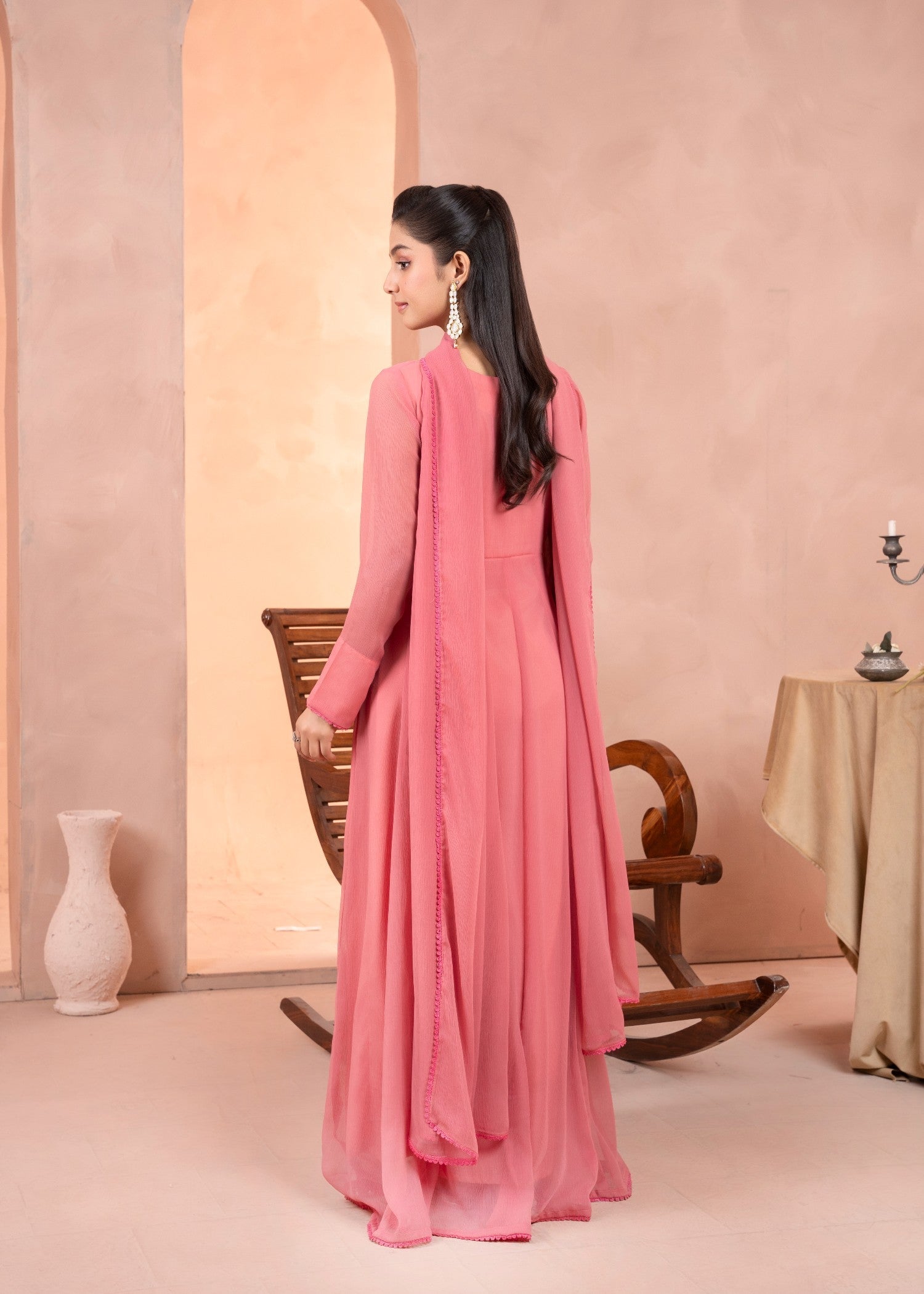 Alyssa PEACH CHIFFON MAXI Women 3pcs