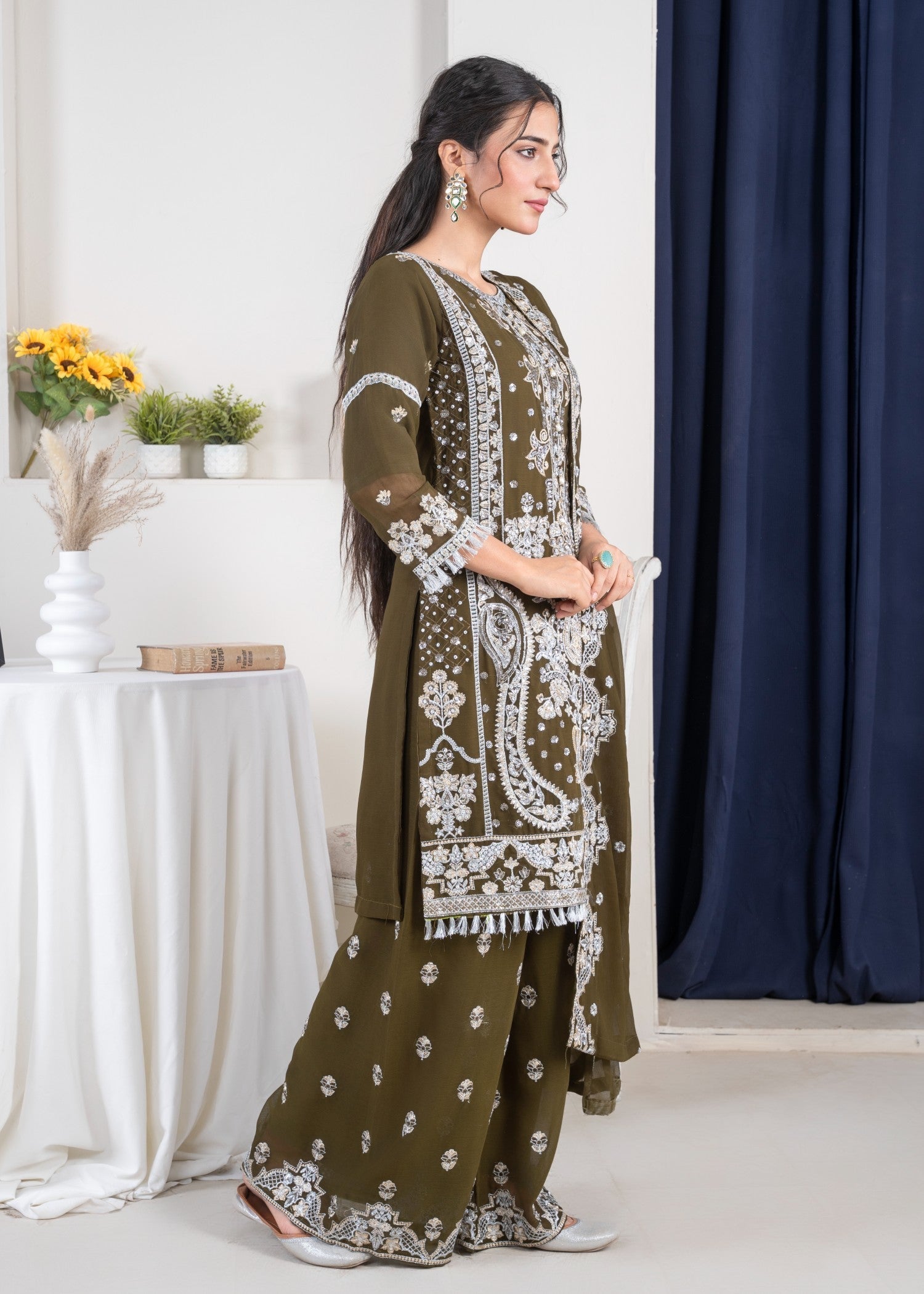 Four Season Boutique AIMAN MHENDI OLIVE GREEN Women 3pcs