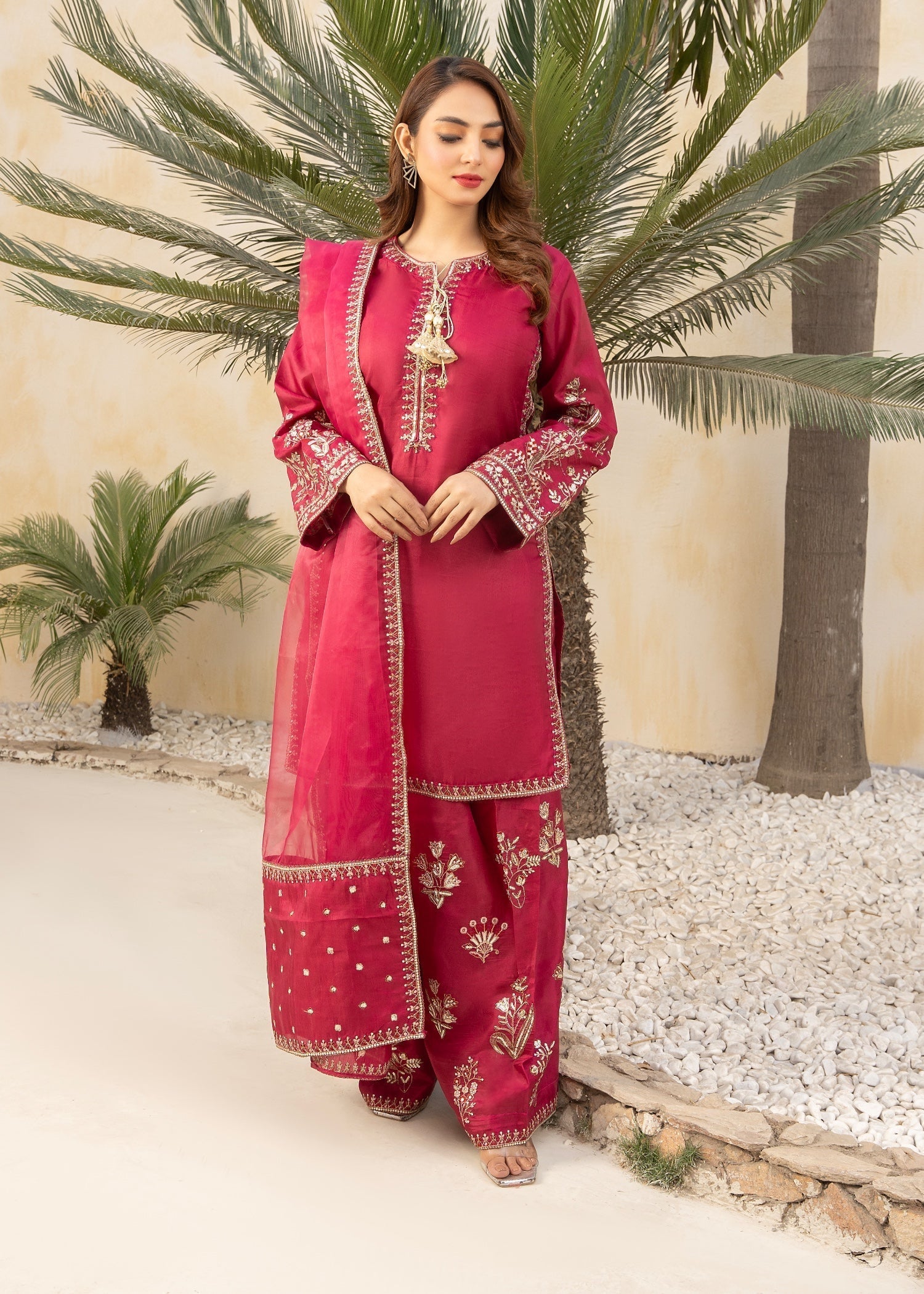 Maira Fashion kurta set pink 32 Women 3pcs
