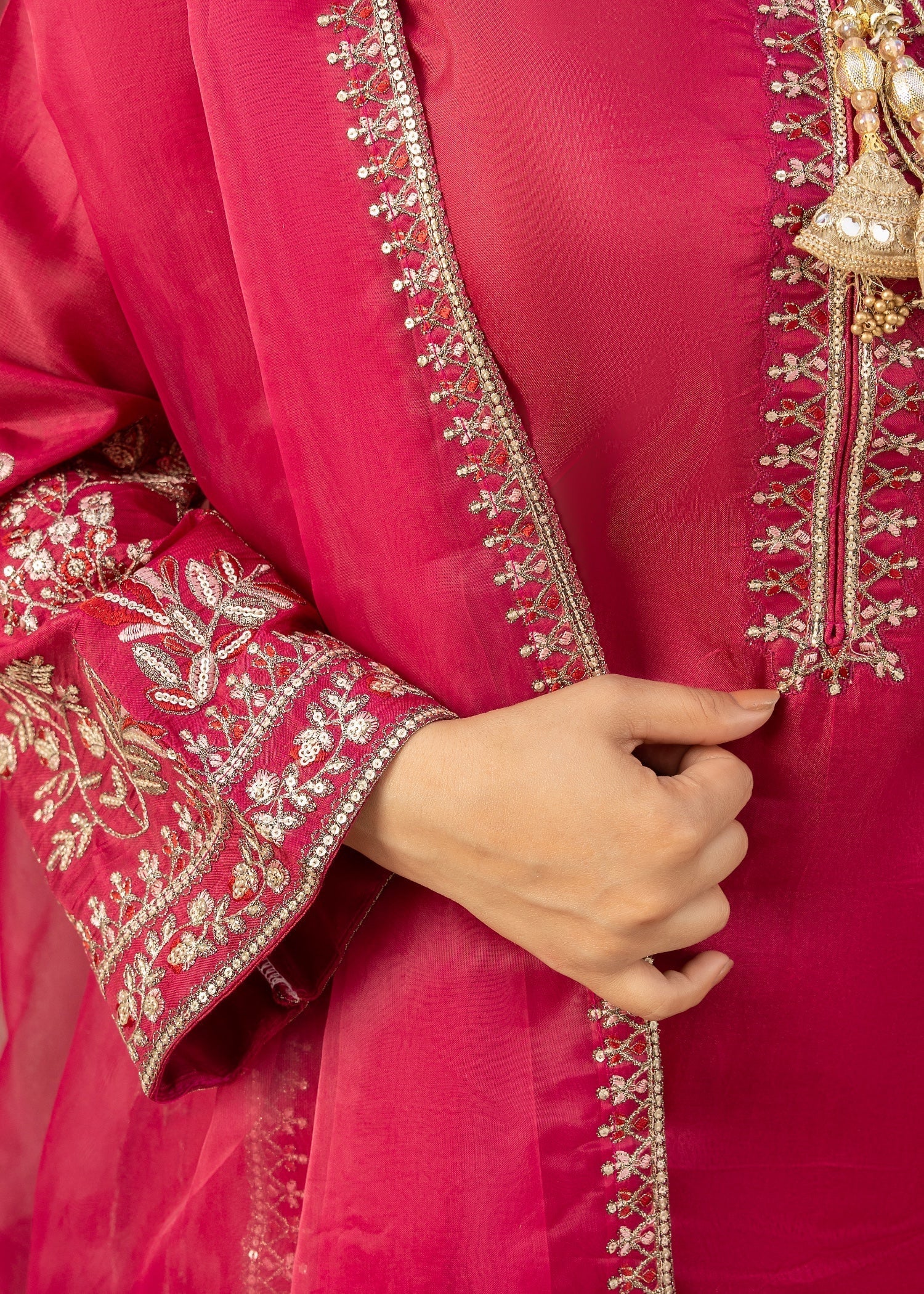 Maira Fashion kurta set pink 32 Women 3pcs