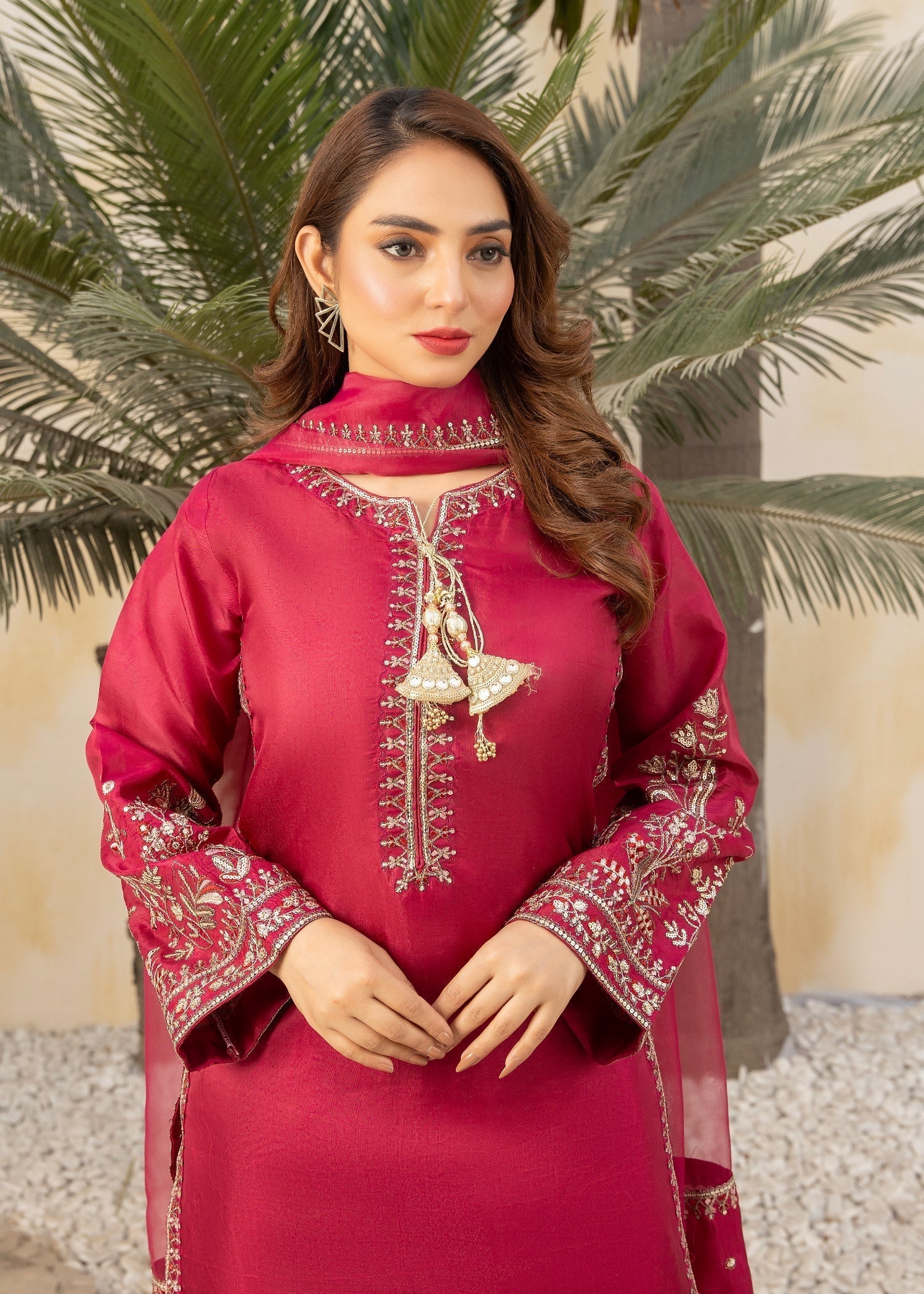 Maira Fashion kurta set pink 32 Women 3pcs