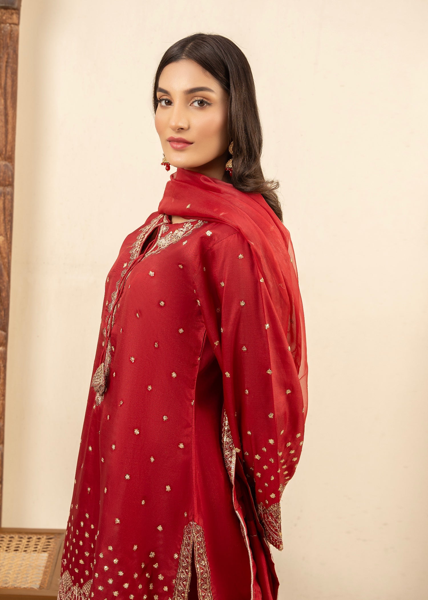 Maira Fashion Red Kurta Set 35 Women 3pcs