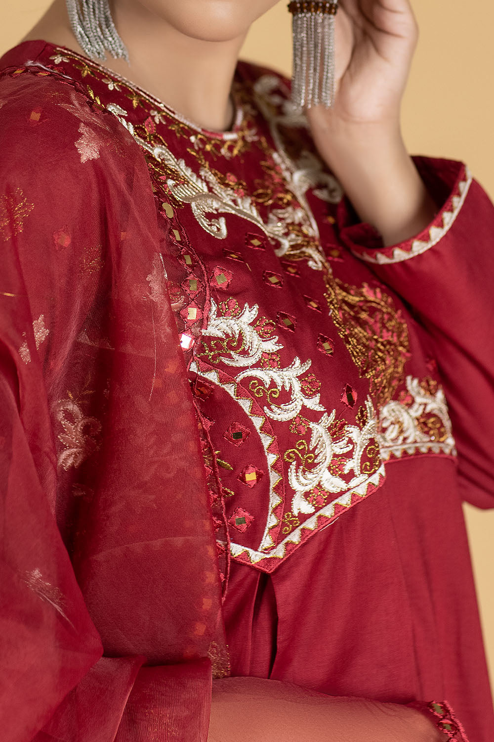 Madame Embroidered Cotton Sharara Suit 2508 Women 3pcs