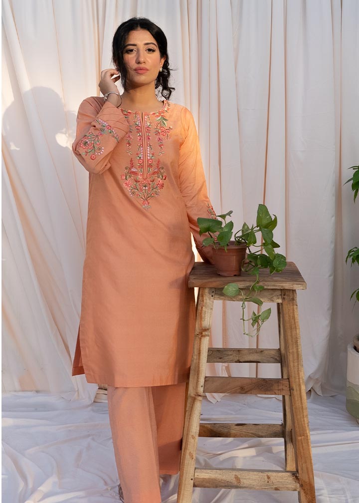 Humaira Shakir Salmon Rose Women 2pcs