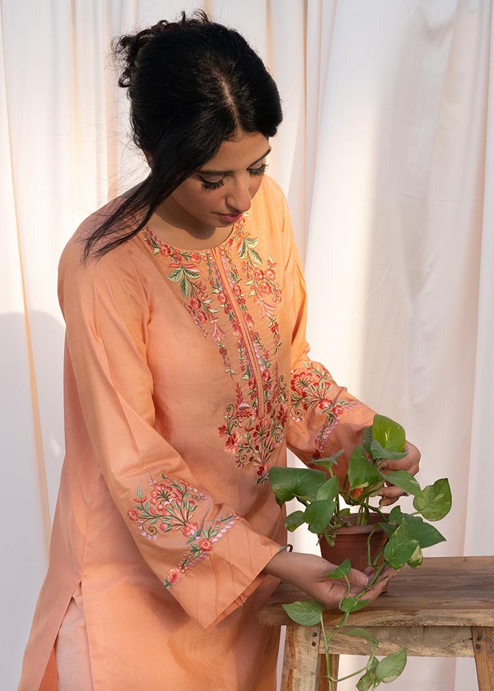 Humaira Shakir Salmon Rose Women 2pcs