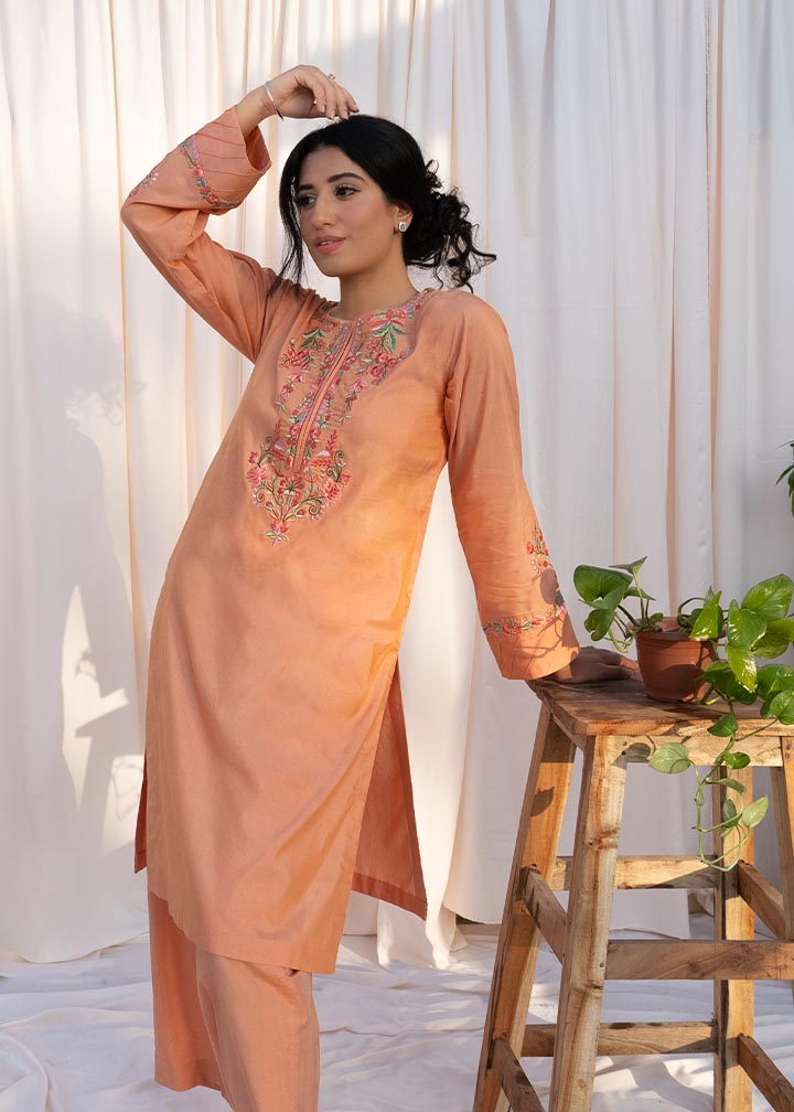 Humaira Shakir Salmon Rose Women 2pcs