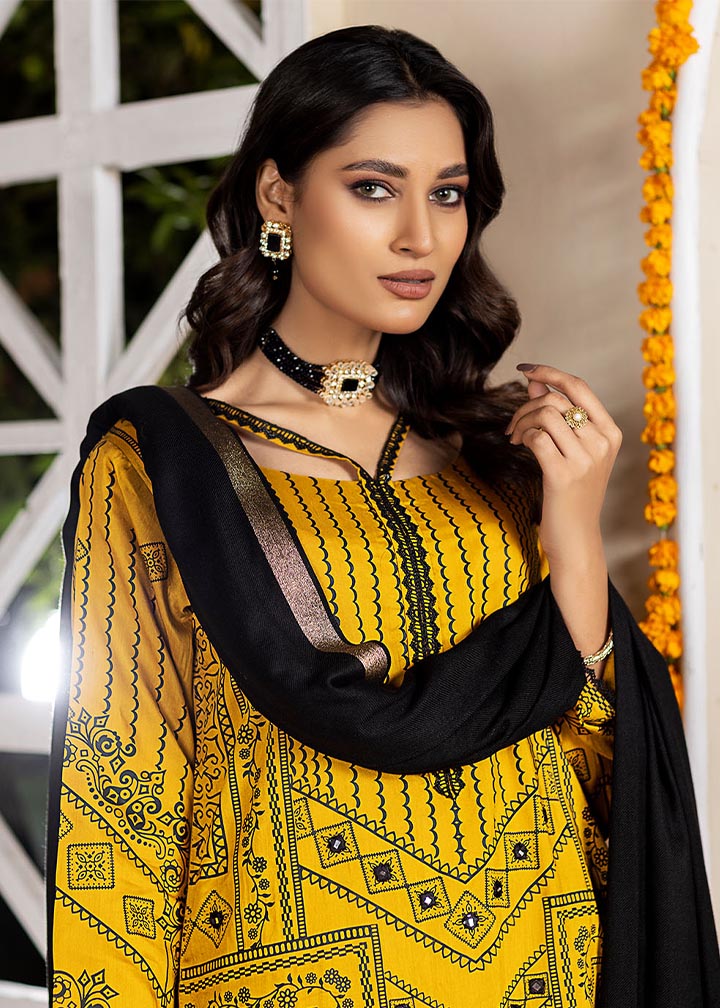 Madame Mustard Embroidered Viscose Suit 2553 Women 3pcs