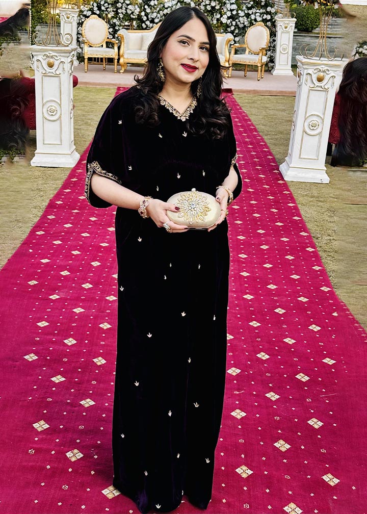 Kehkeshan Plum Kaftan Women 1pcs