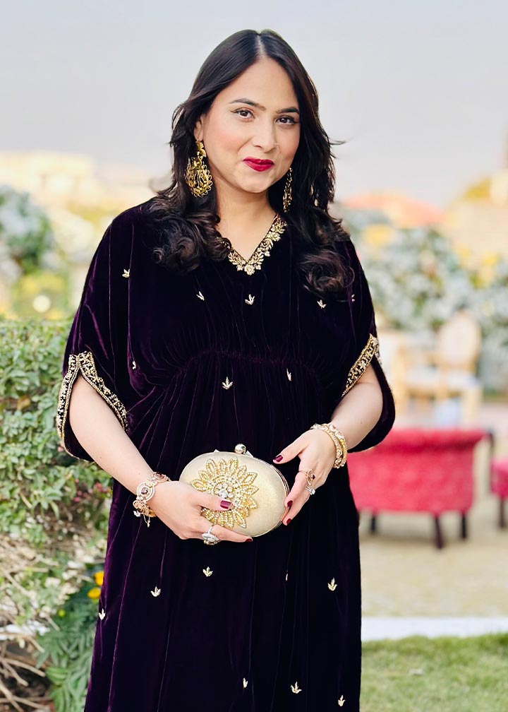 Kehkeshan Plum Kaftan Women 1pcs