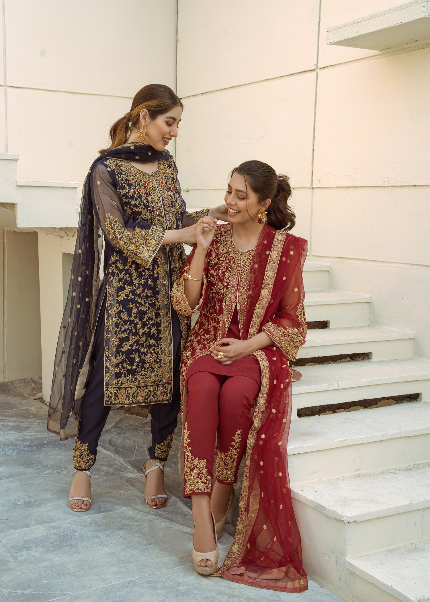 Laleen Maroon Jewel Women 4pcs