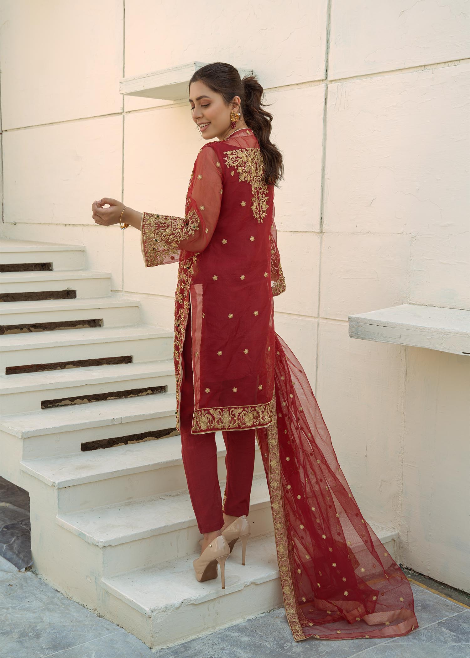 Laleen Maroon Jewel Women 4pcs