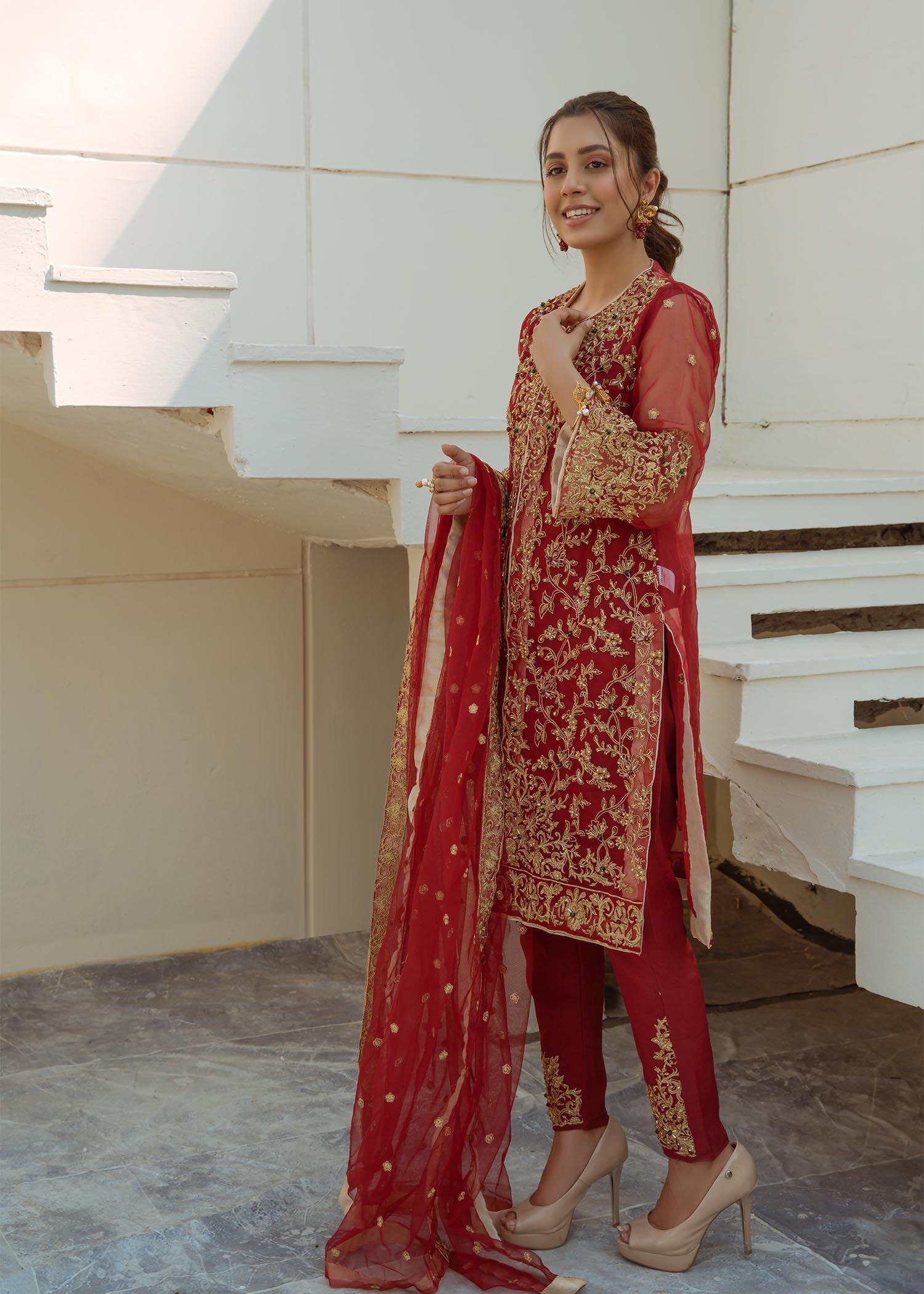 Laleen Maroon Jewel Women 4pcs