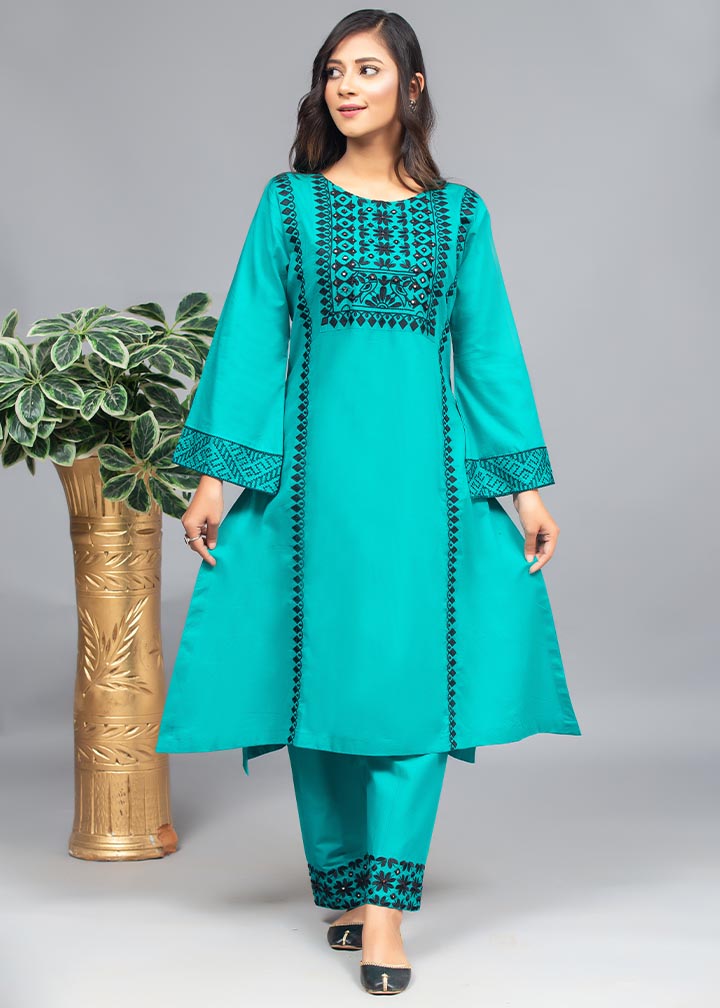 Aks Peecok Embroidered 3020 Women 2pcs