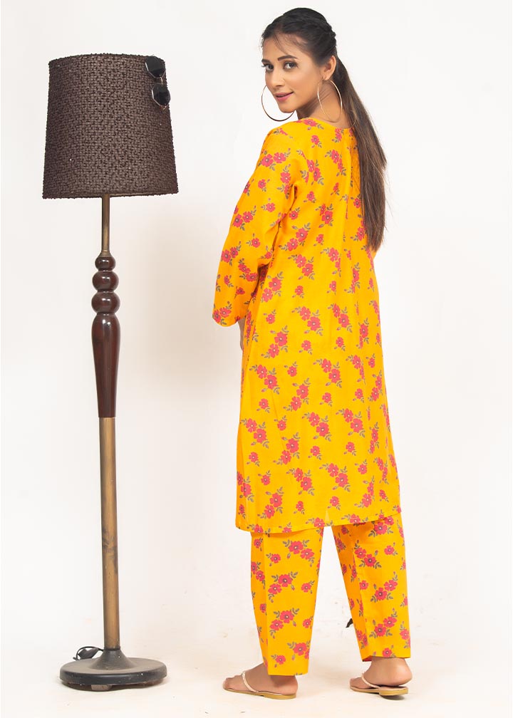 Aks Philippine Yellow Printed 2015 Women 2pcs