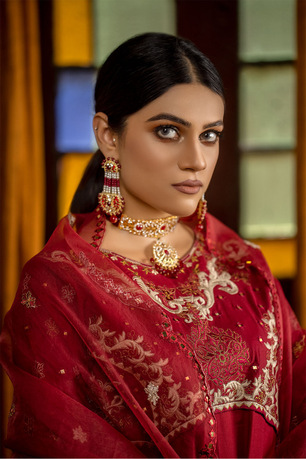 Madame Embroidered Cotton Sharara Suit 2508 Women 3pcs