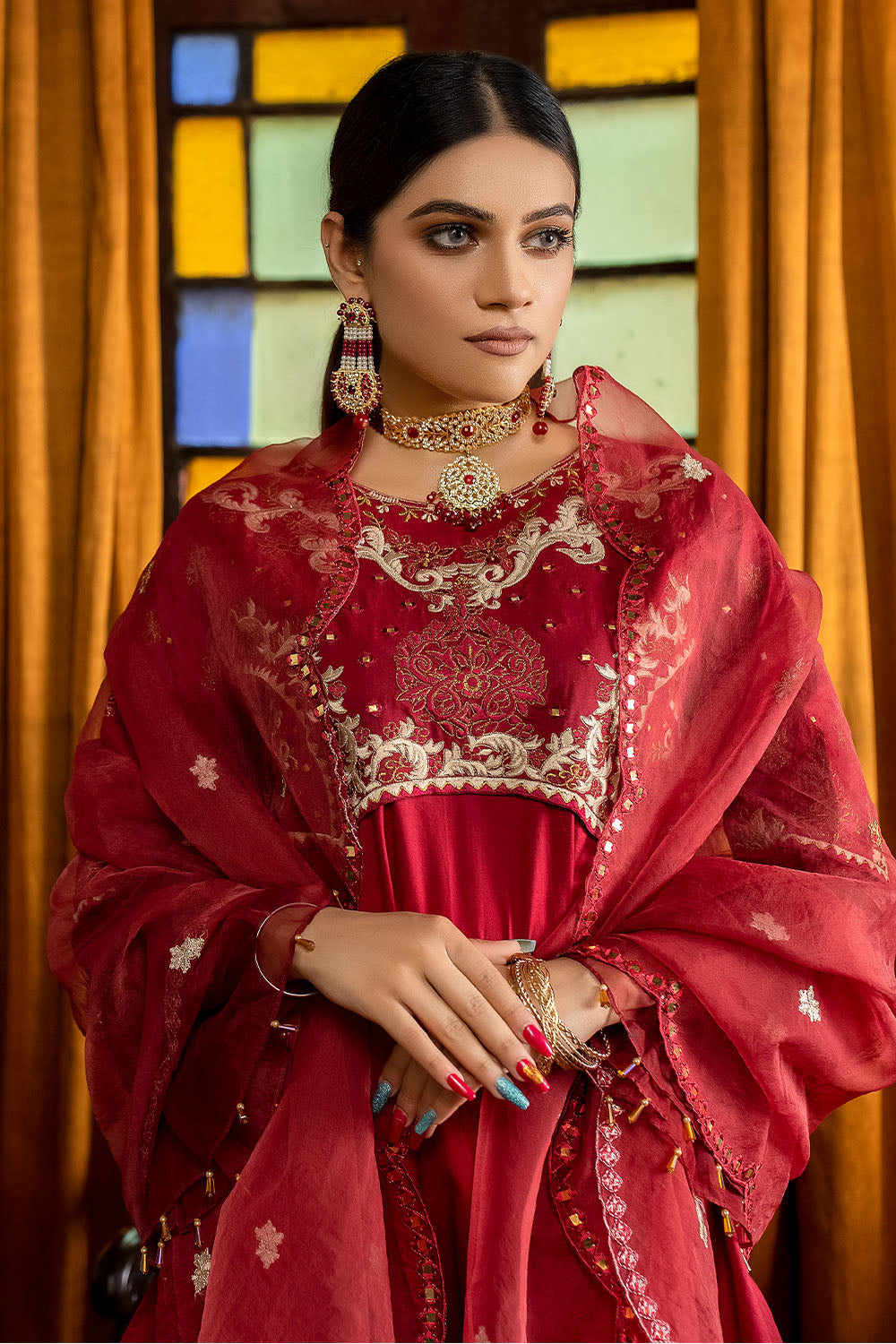 Madame Embroidered Cotton Sharara Suit 2508 Women 3pcs