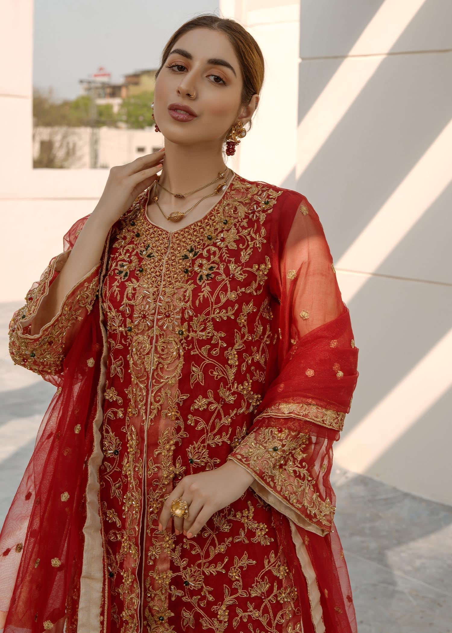 Laleen Red Jewel Women 4pcs