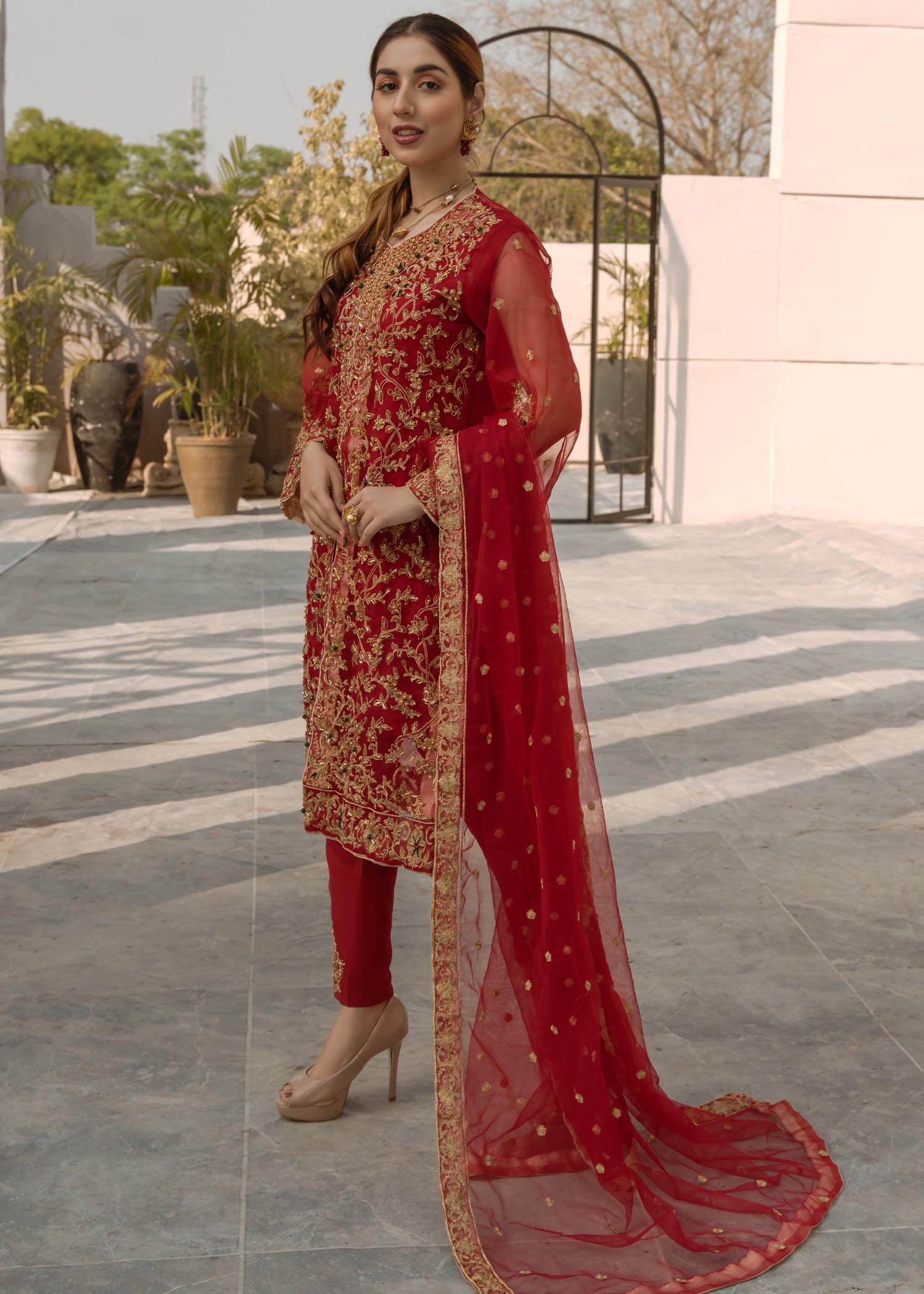 Laleen Red Jewel Women 4pcs