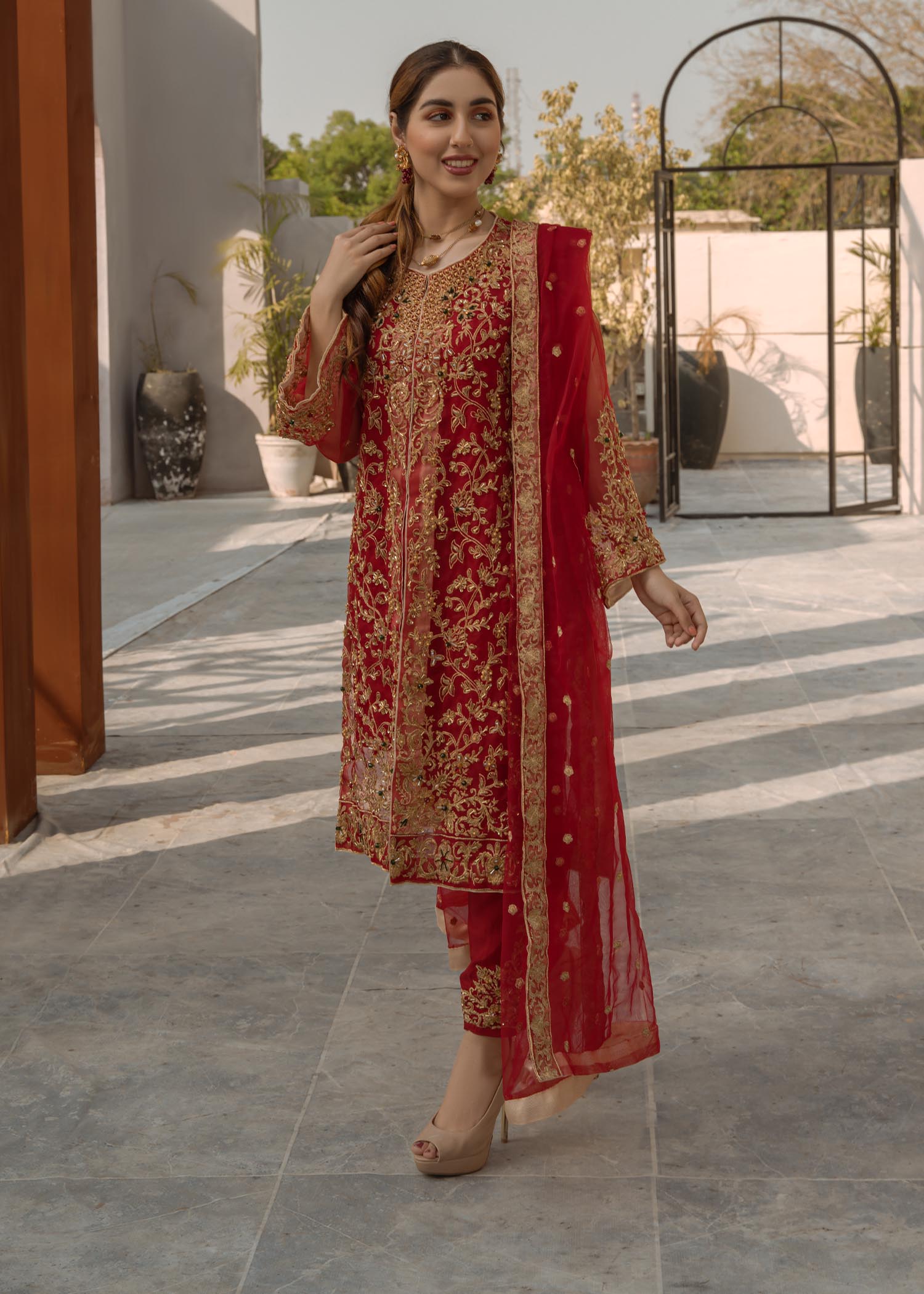 Laleen Red Jewel Women 4pcs