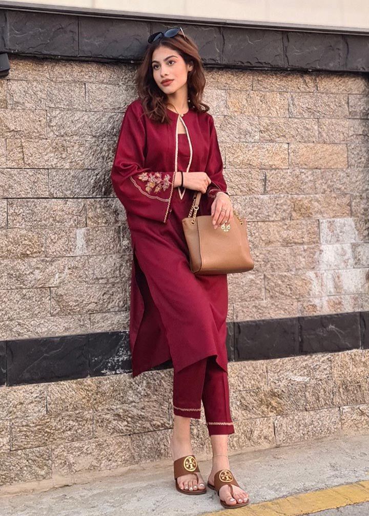 Aks-e-Jahan Garnet ready to wear suit Women 2pcs