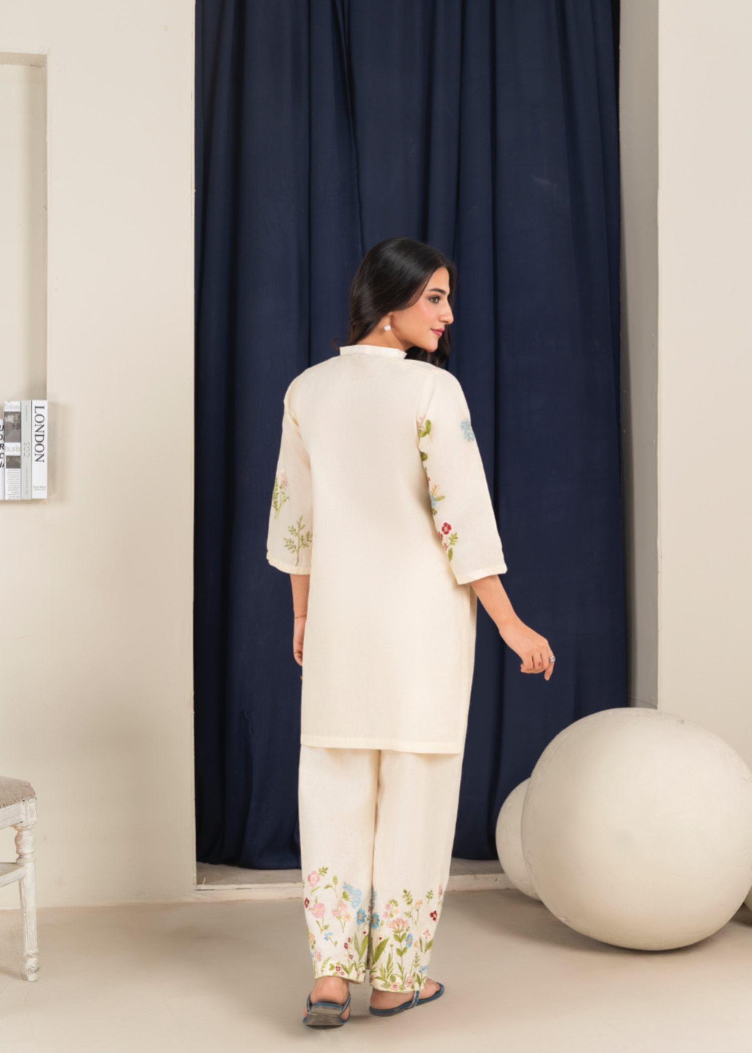 Ramal Blossom stitched embroidered lawn dress Women 2pcs