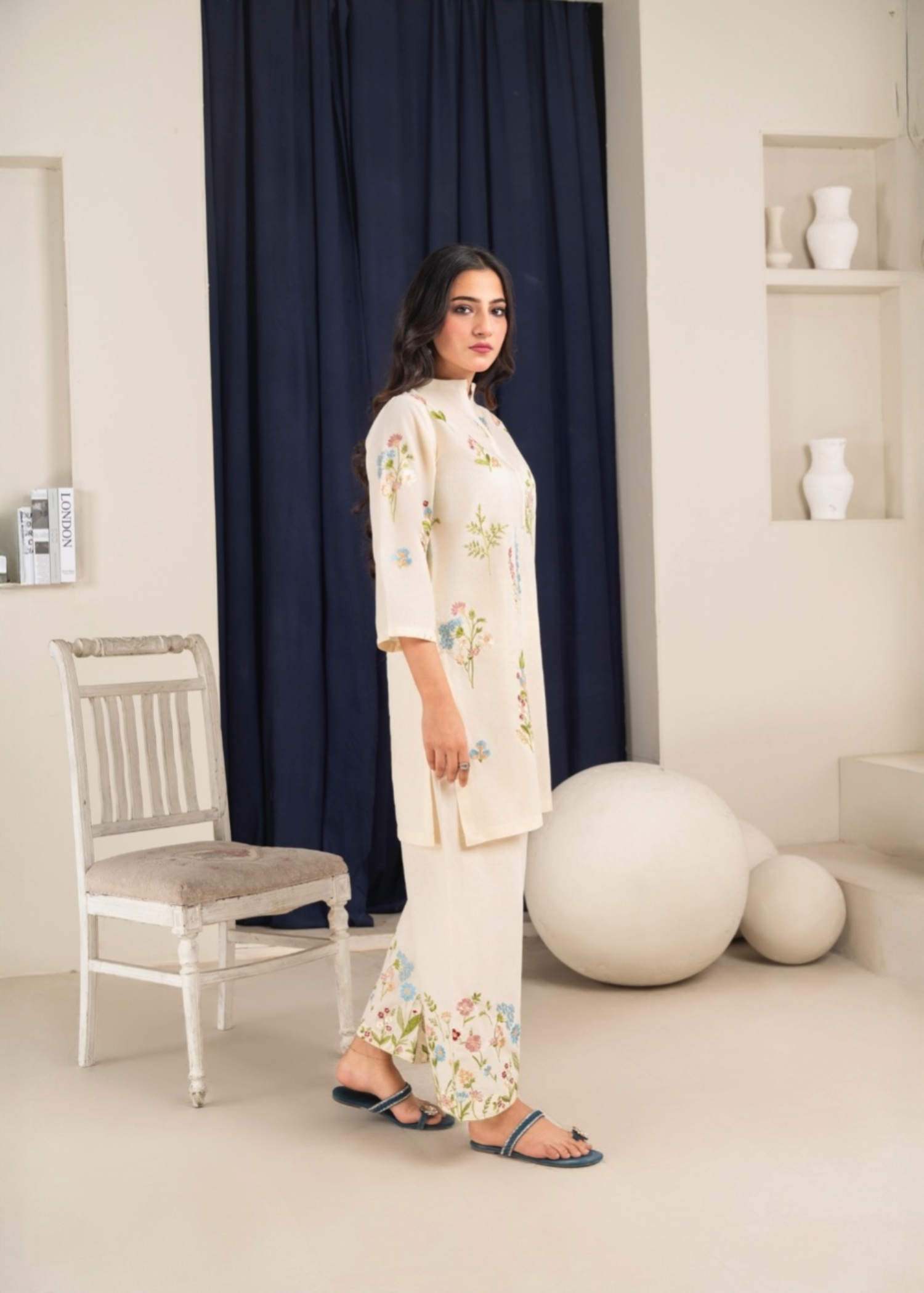 Ramal Blossom stitched embroidered lawn dress Women 2pcs