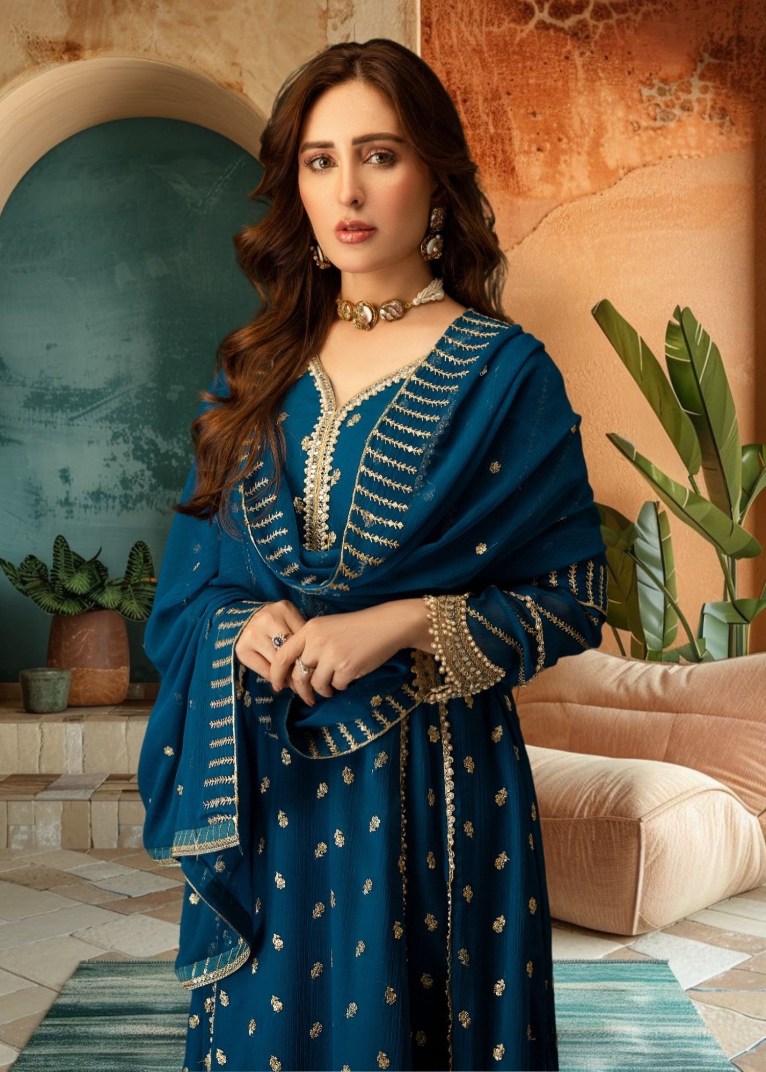 Al-Harir Apparel Gulaal Peacock Women 3pcs