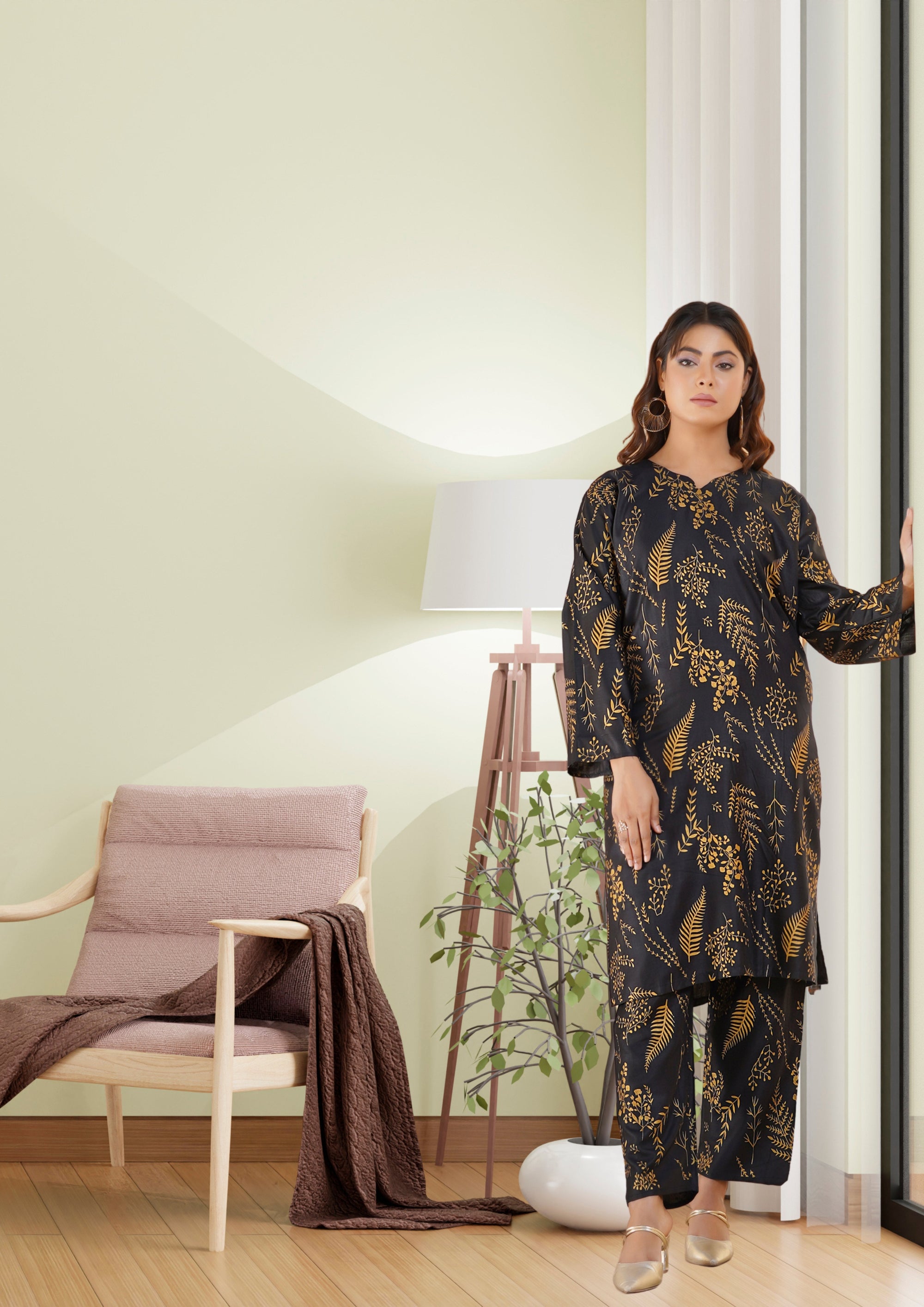 Hamna Kalim petal black Women 2pcs