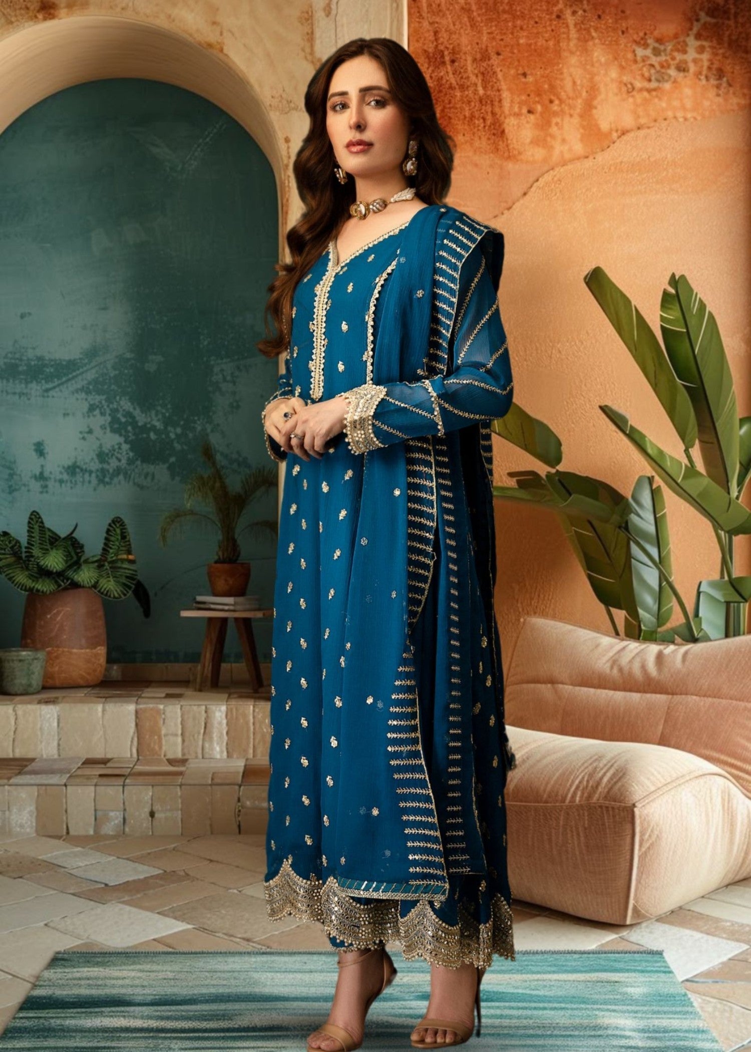 Al-Harir Apparel Gulaal Peacock Women 3pcs