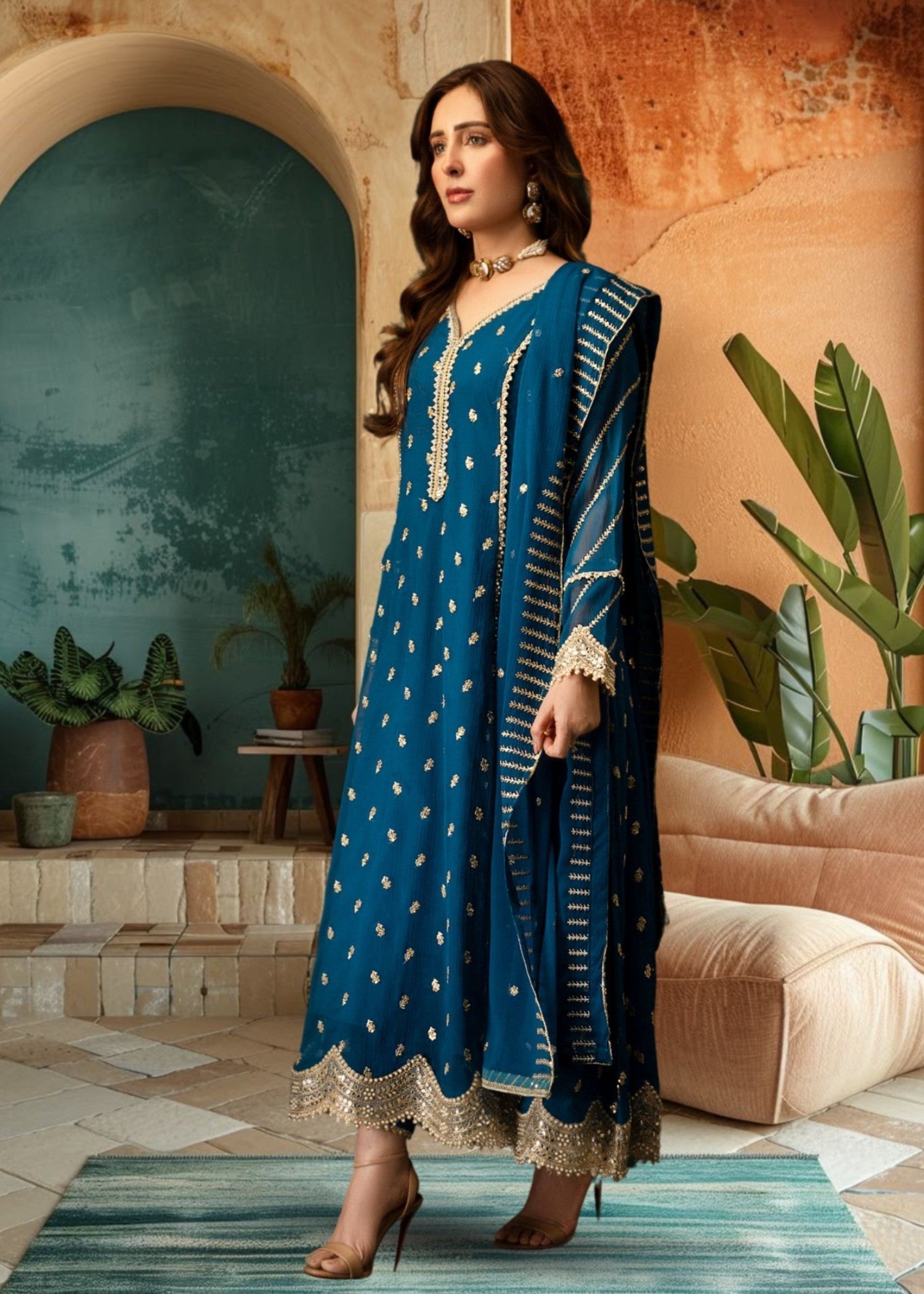 Al-Harir Apparel Gulaal Peacock Women 3pcs