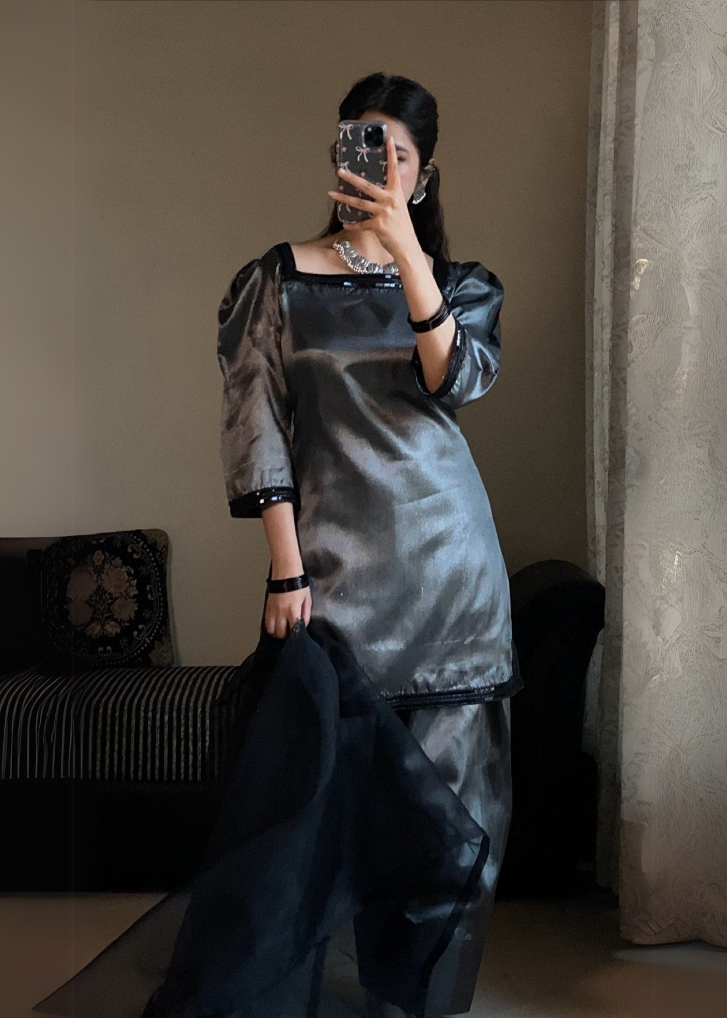 Wasli Shimmer Black Farshi Women 3pcs