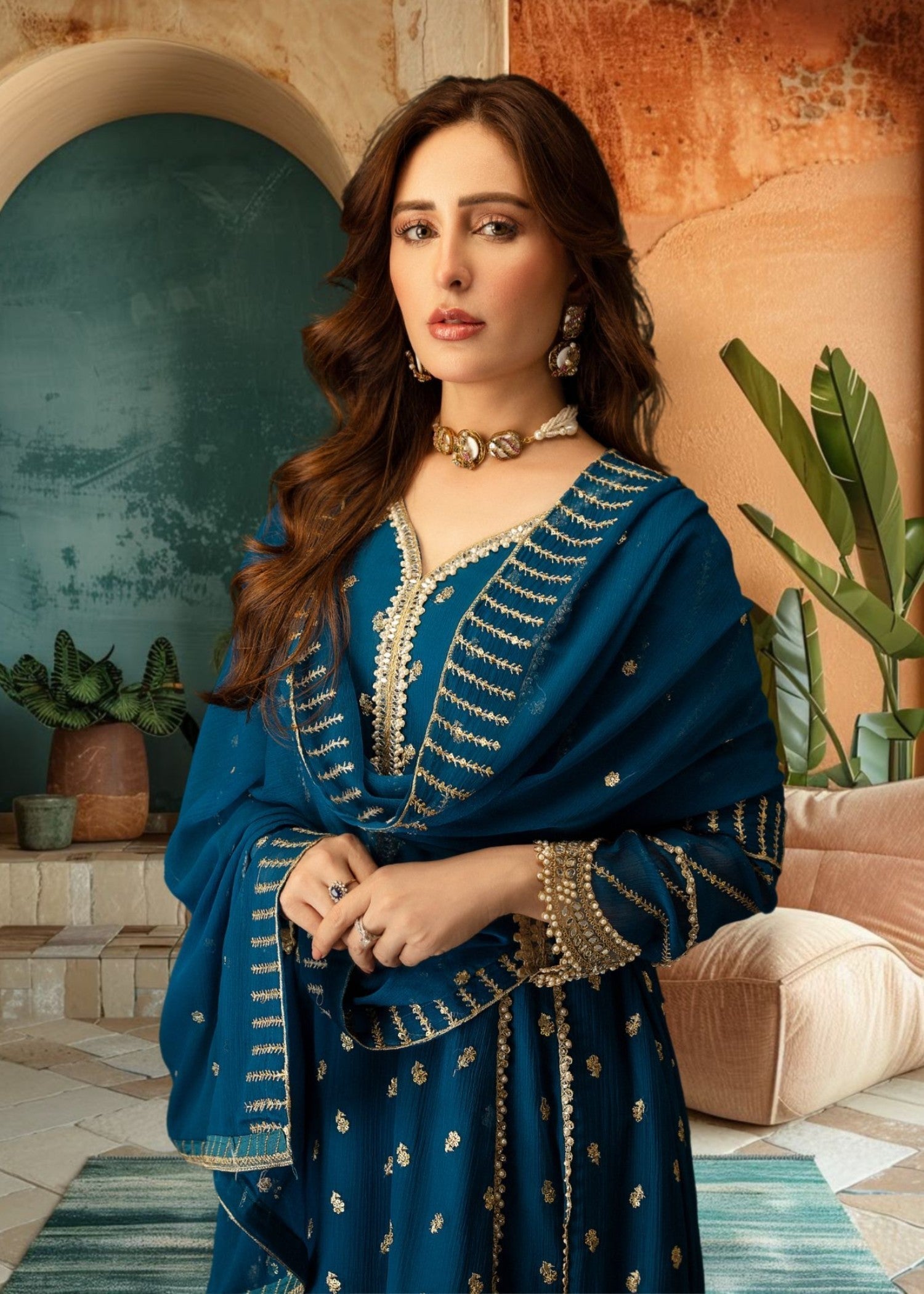 Al-Harir Apparel Gulaal Peacock Women 3pcs