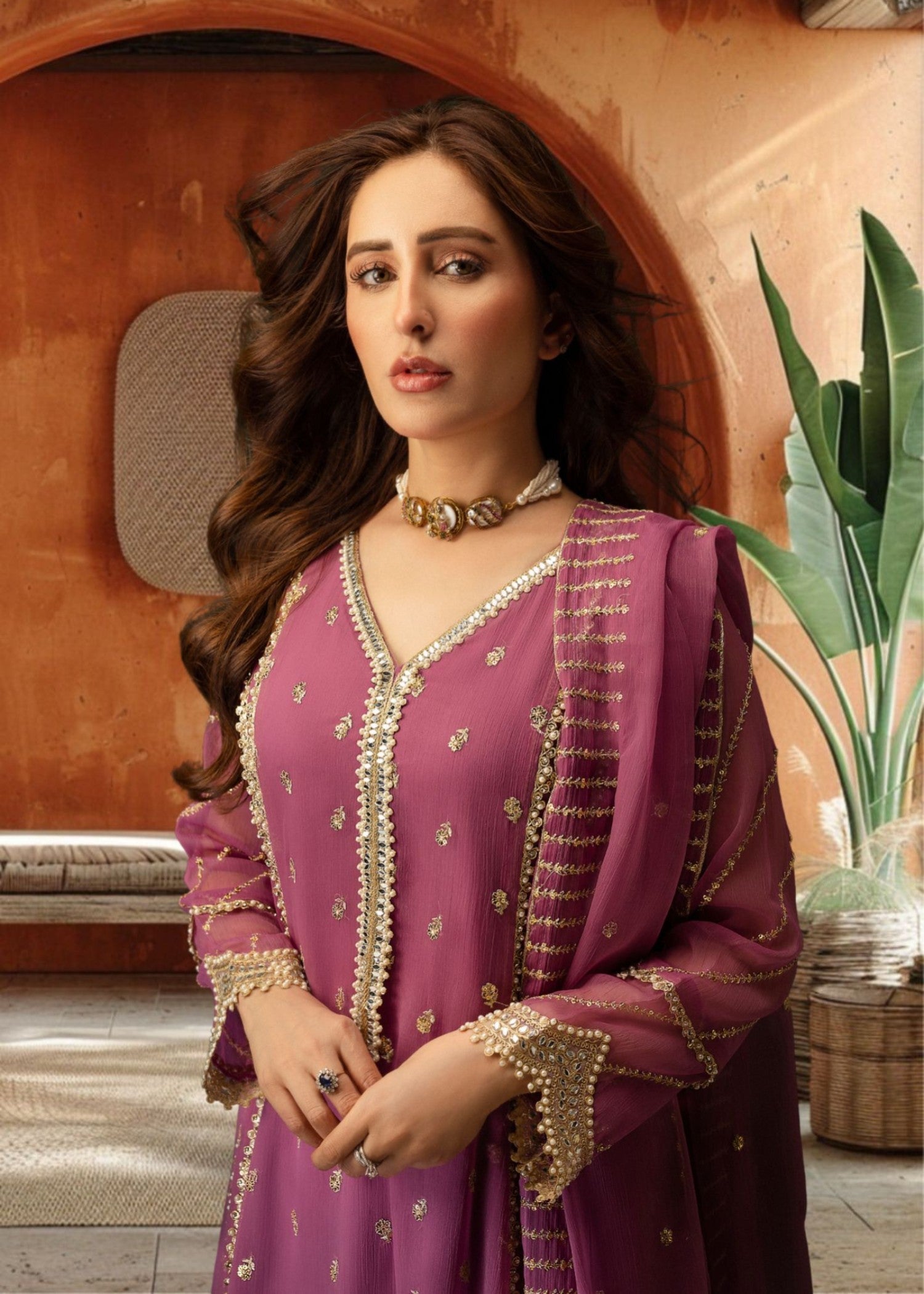 Al-Harir Apparel Gulaal Mauve Women 3pcs