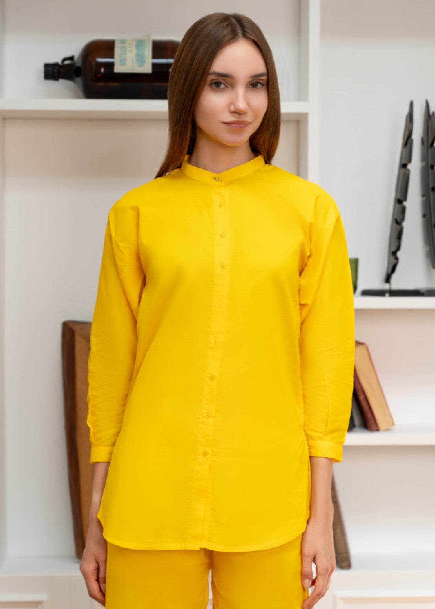 Mardaz Fashion Yellow Cotton Co Ord Set Women 2pcs