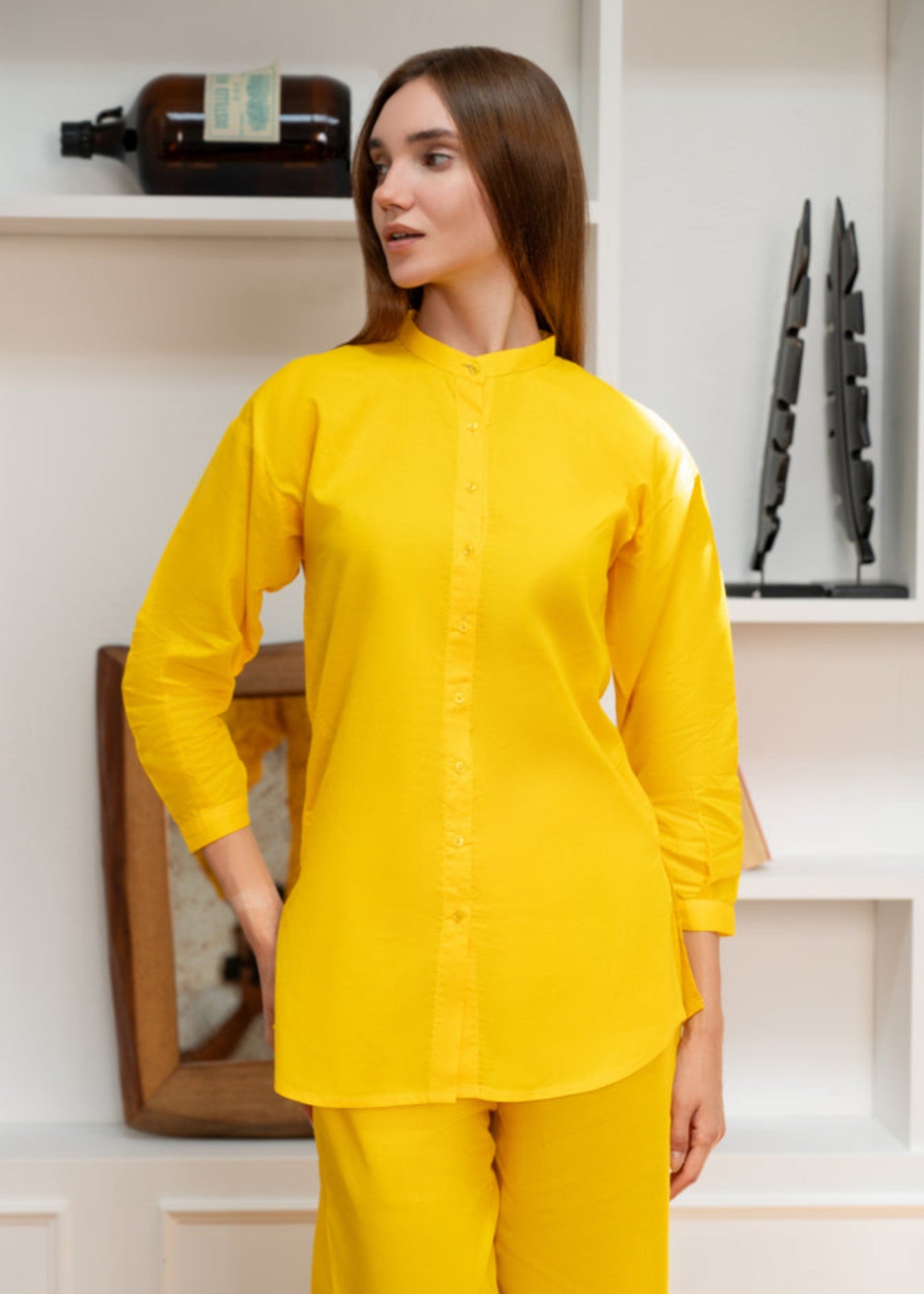 Mardaz Fashion Yellow Cotton Co Ord Set Women 2pcs