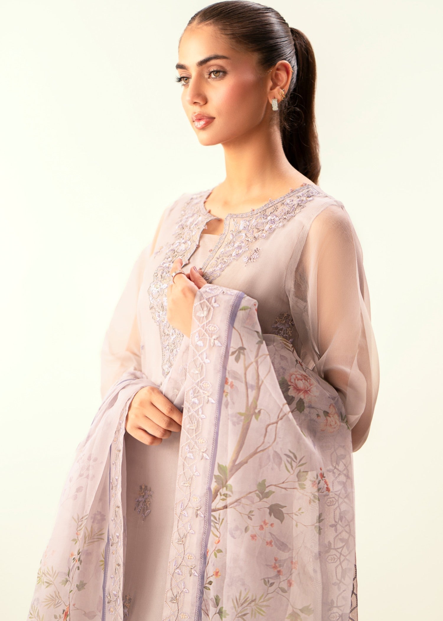 Zeen Stitched Embroidered Organza Suit WDA34305 Women 3pcs