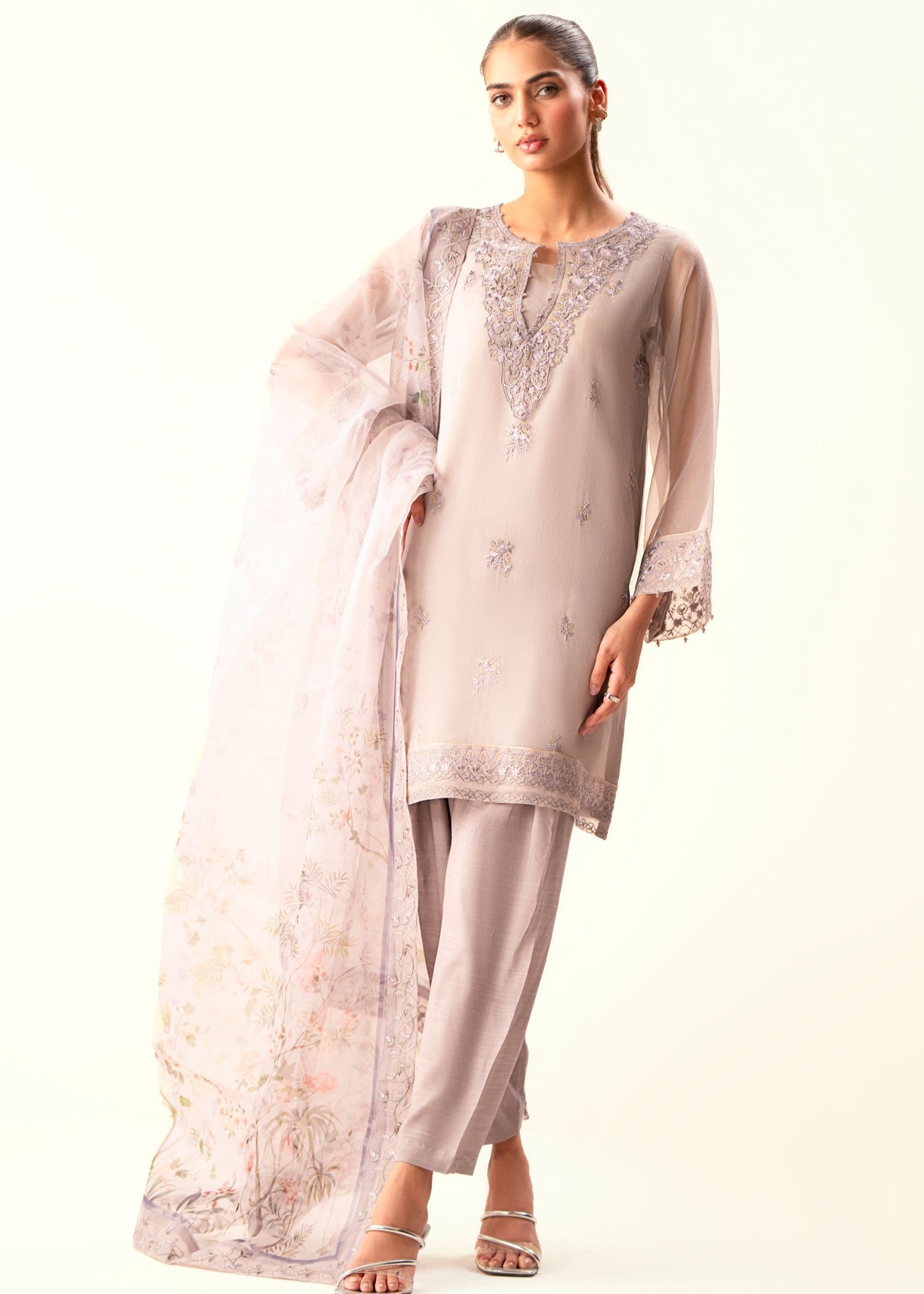 Zeen Stitched Embroidered Organza Suit WDA34305 Women 3pcs