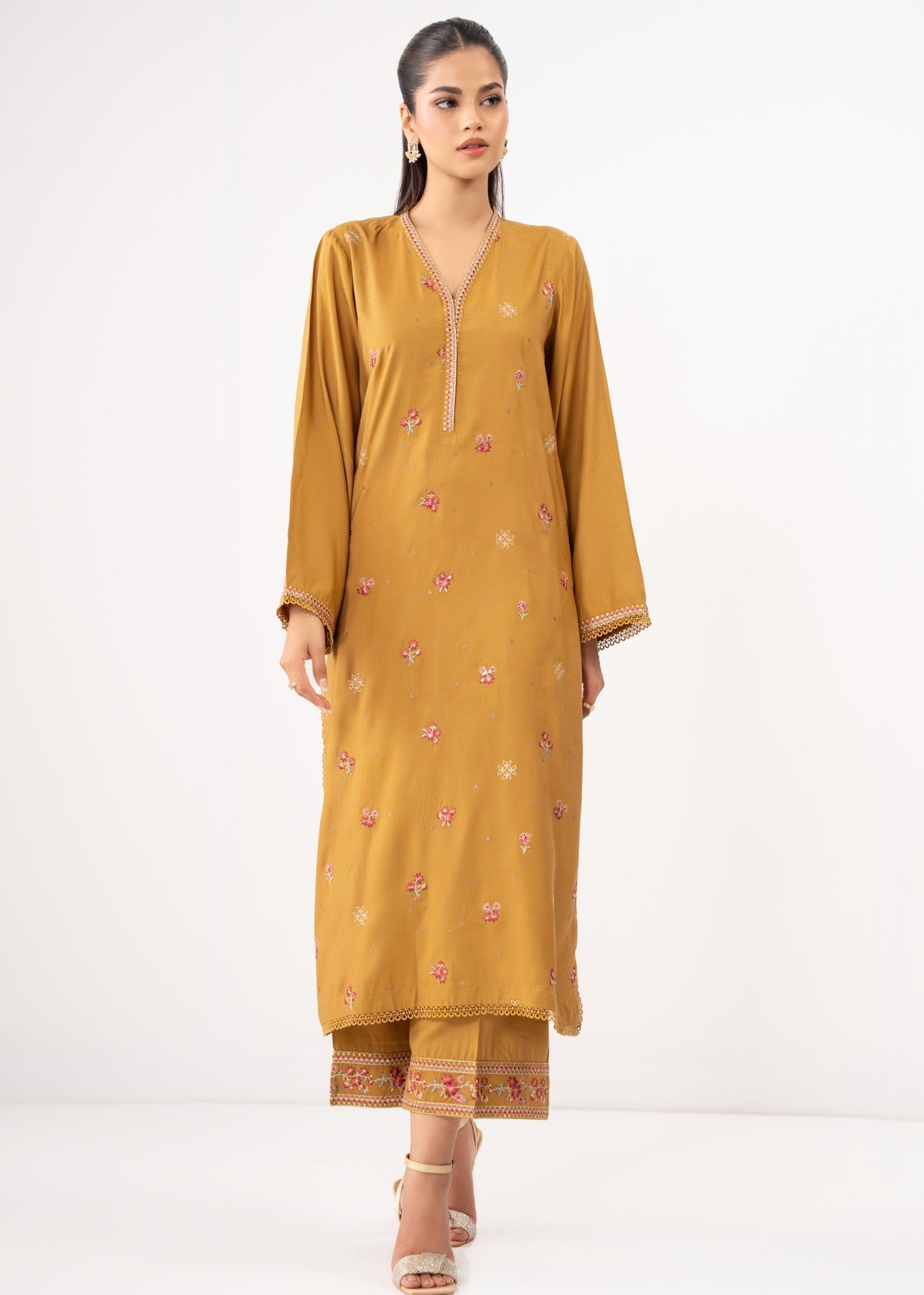 Zeen Stitched Embroidered Raw Silk Suit WZM25173 Women 2pcs