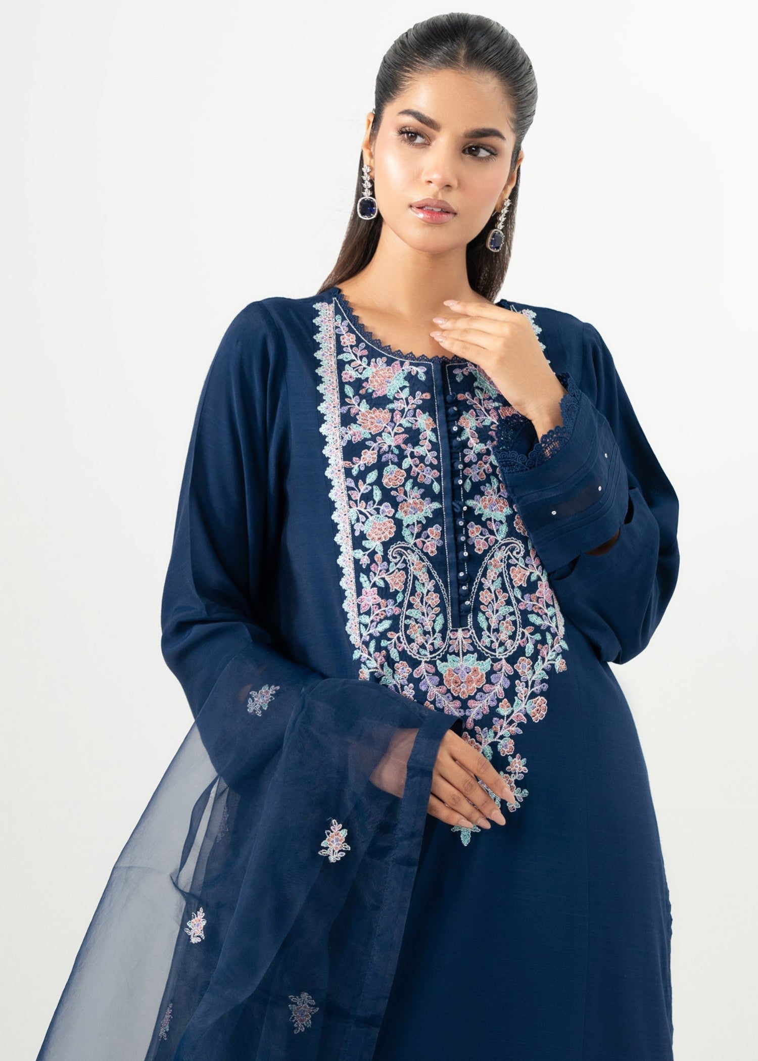 Zeen Stitched Embroidered Dull Raw Silk Suit WZM34533 Women 3pcs