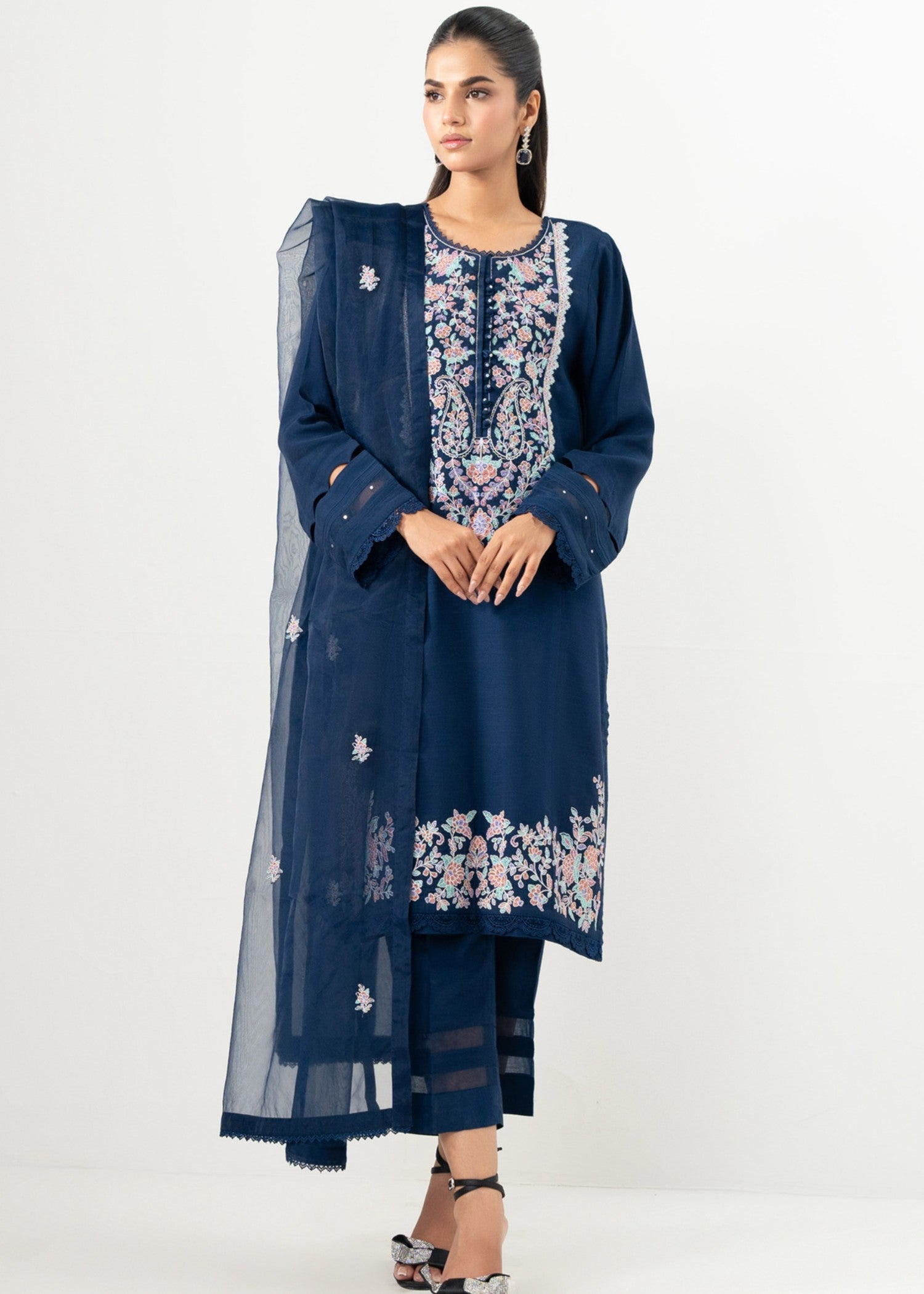 Zeen Stitched Embroidered Dull Raw Silk Suit WZM34533 Women 3pcs