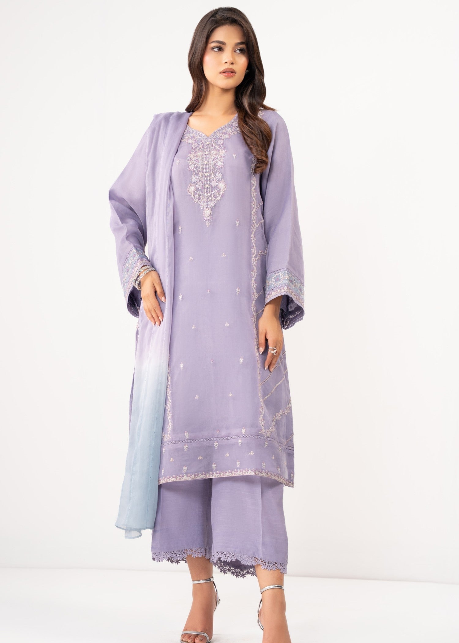 Zeen Stitched Embroidered Organza Suit WZM35124 Women 3pcs