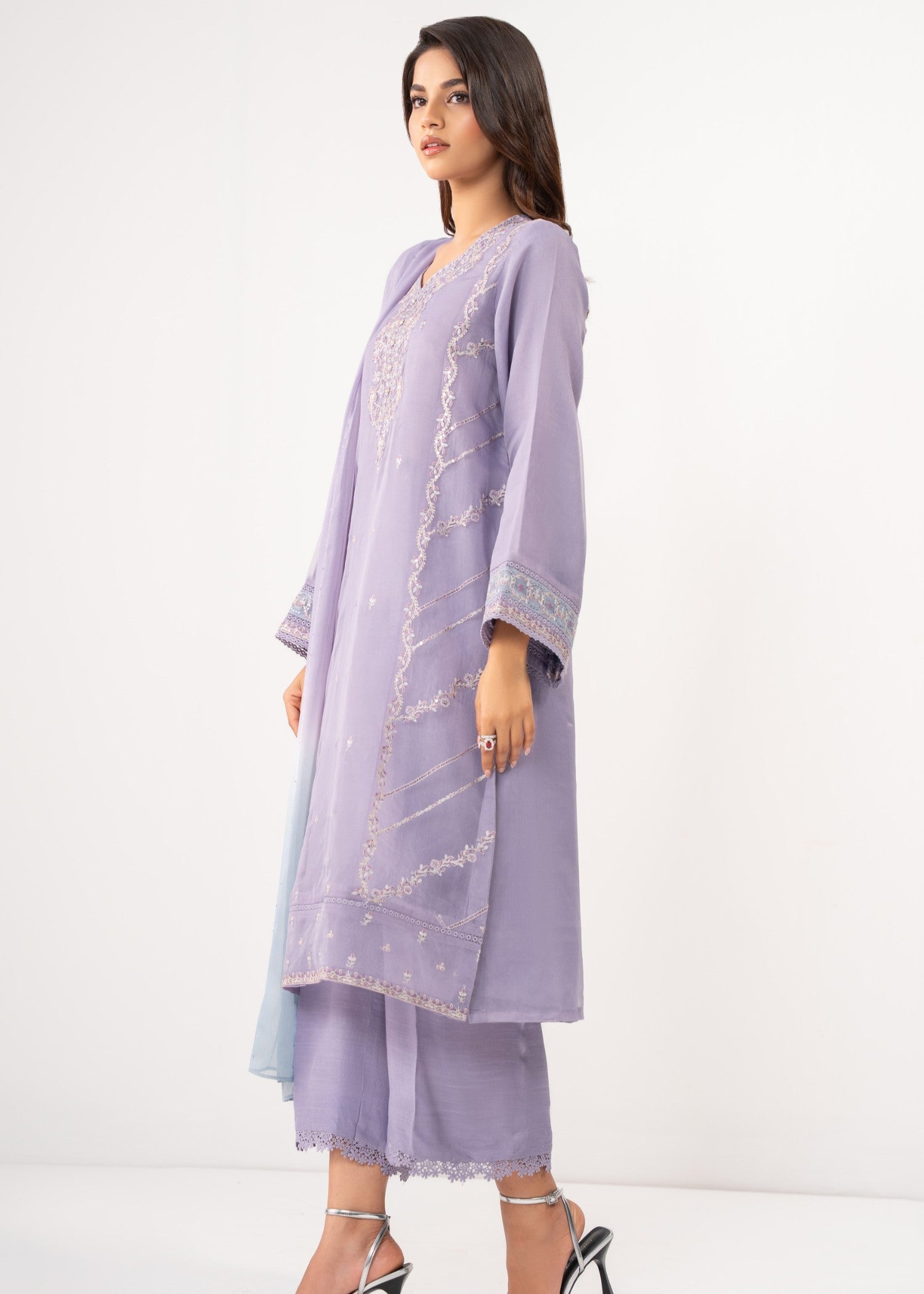 Zeen Stitched Embroidered Organza Suit WZM35124 Women 3pcs